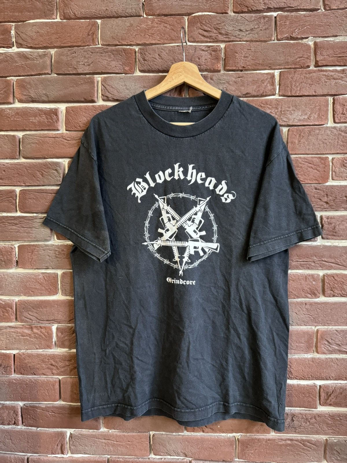 Band Tees VINTAGE 90s FADED Blockheads Grindcore Band Tee XL Grail Size US L / EU 52-54 / 3 - 1 Thumbnail