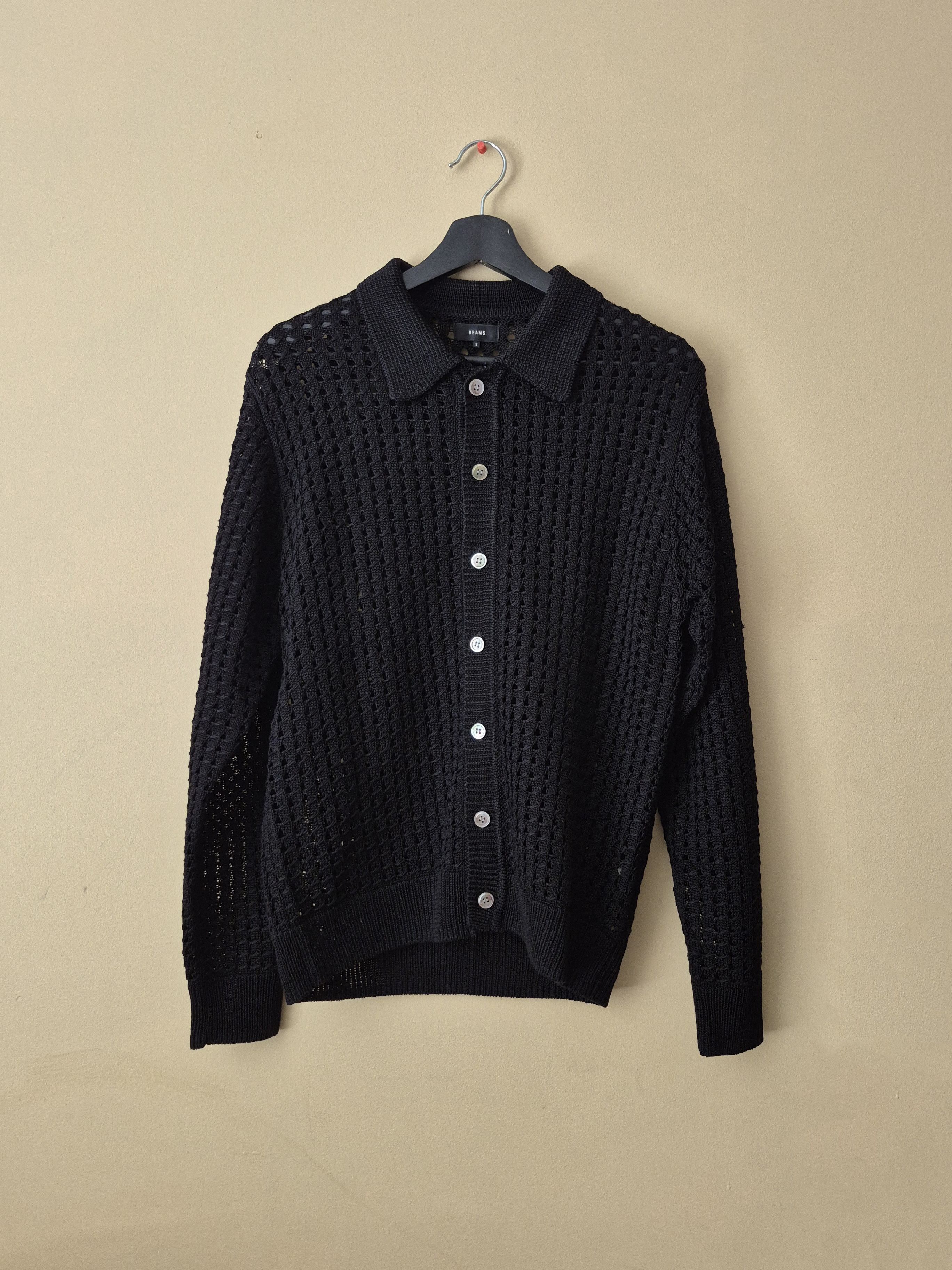 Beams Plus 5 Gauge Mesh Polo Long Sleeve Size US S / EU 44-46 / 1 - 1 Thumbnail