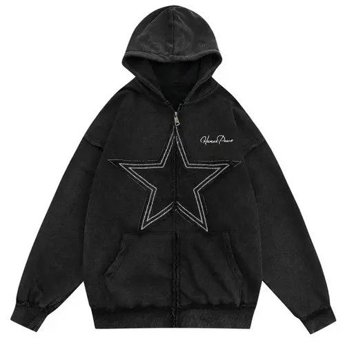 Japanese Brand Masaki x Kumi Embroidered Star Patch Jacket Hoodie Size US M / EU 48-50 / 2 - 1 Thumbnail
