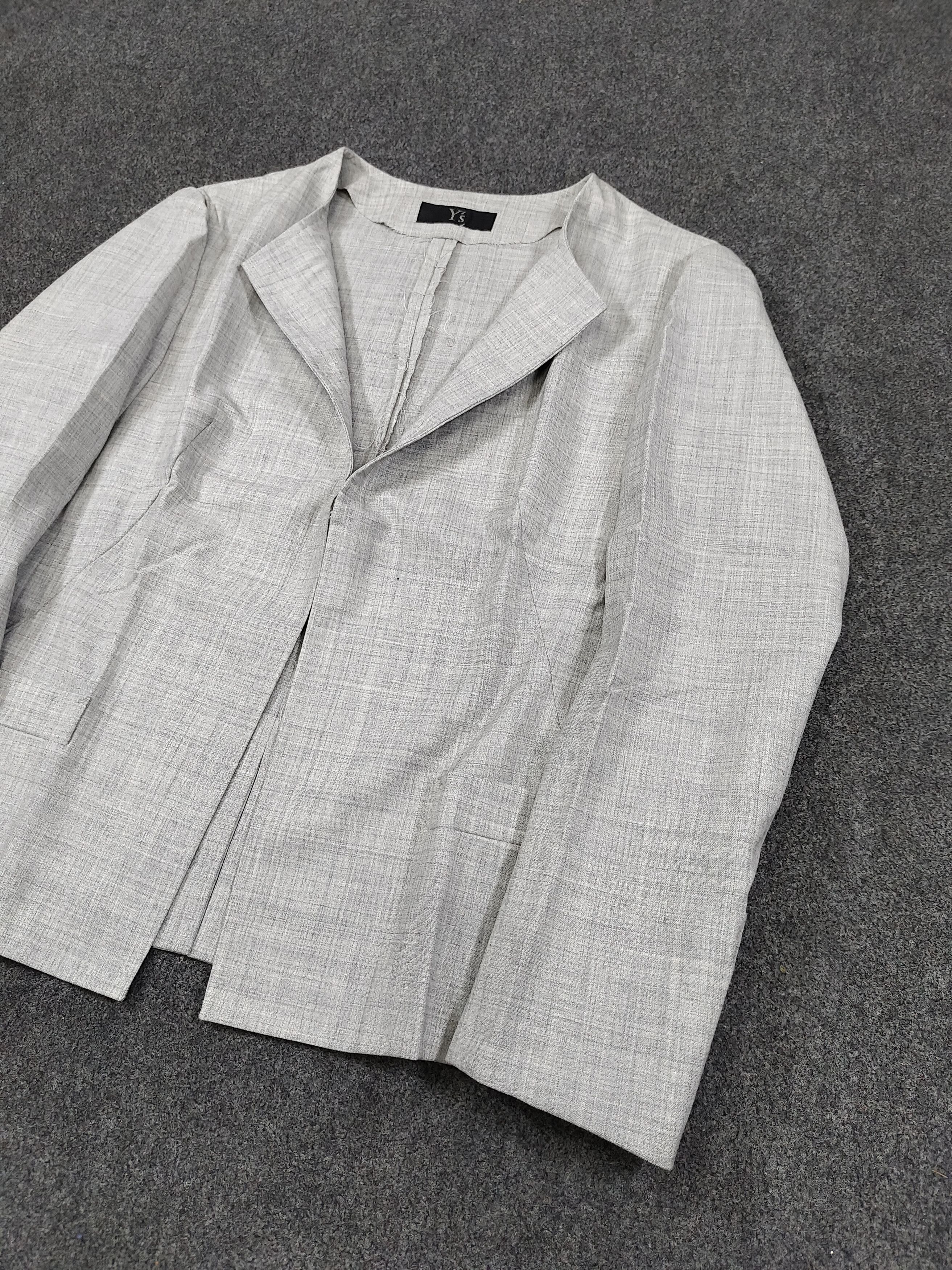 Yohji Yamamoto SAMPLE Y’s- Clean Minimalist Collarless Tailored Jacket Size M / US 6-8 / IT 42-44 - 4 Thumbnail