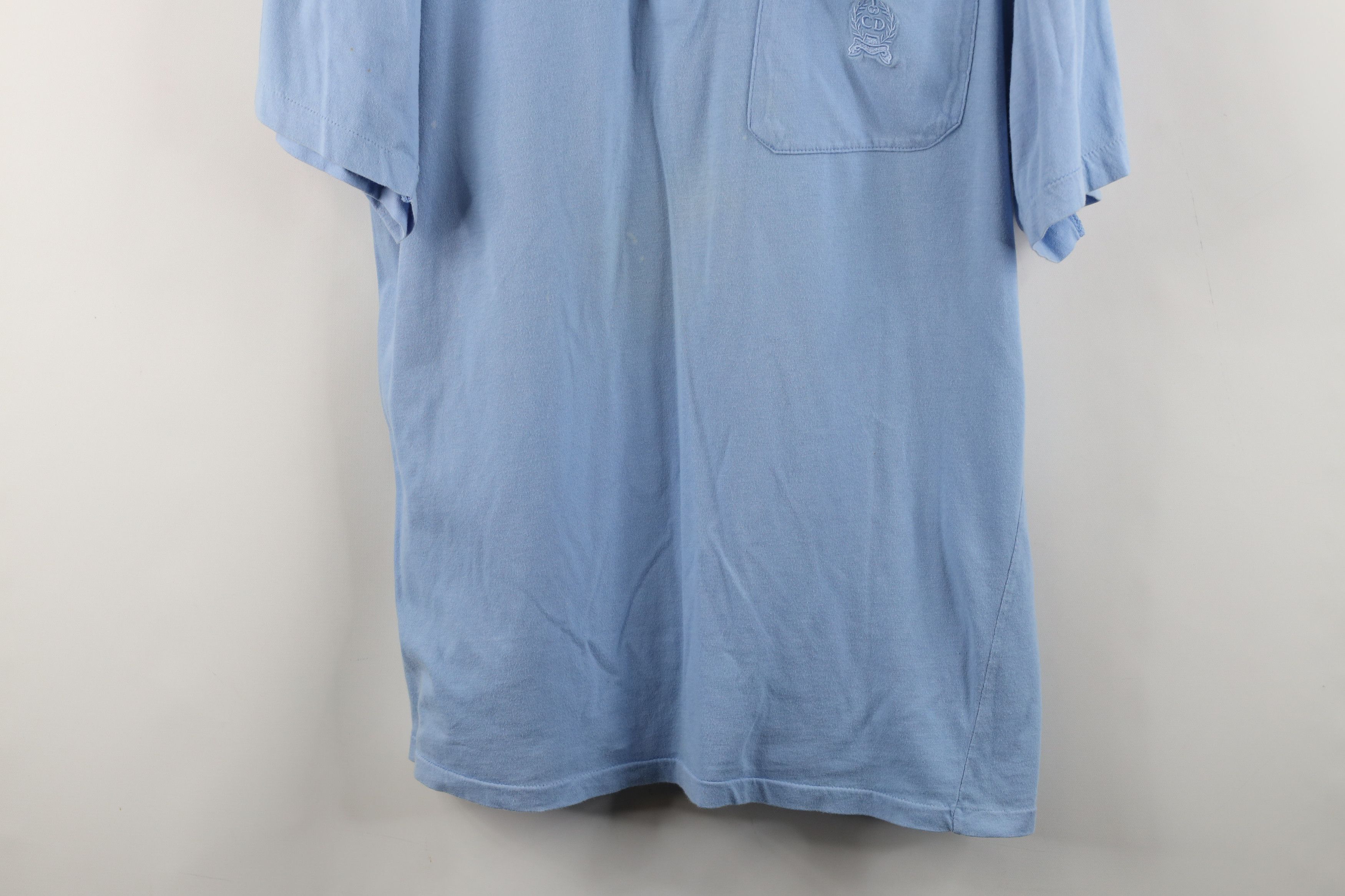 Christian Dior Monsieur × Vintage Vintage 90s Christian Dior Spell Out Crest Polo Shirt Blue Size US XL / EU 56 / 4 - 3 Thumbnail