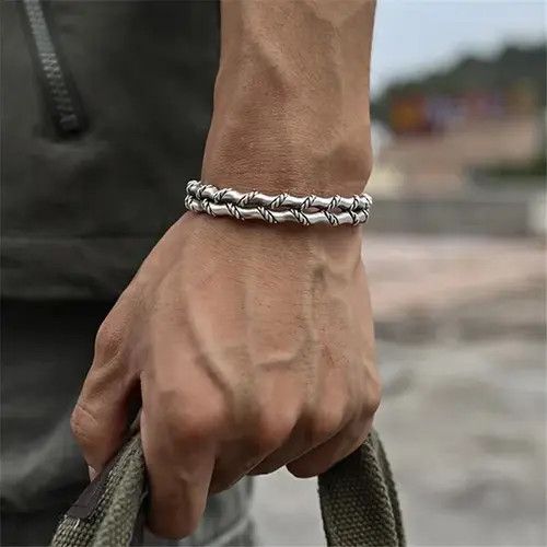 Jewelry × Sterling Silver Double Layer Bamboo Bracelet Size ONE SIZE - 1 Thumbnail
