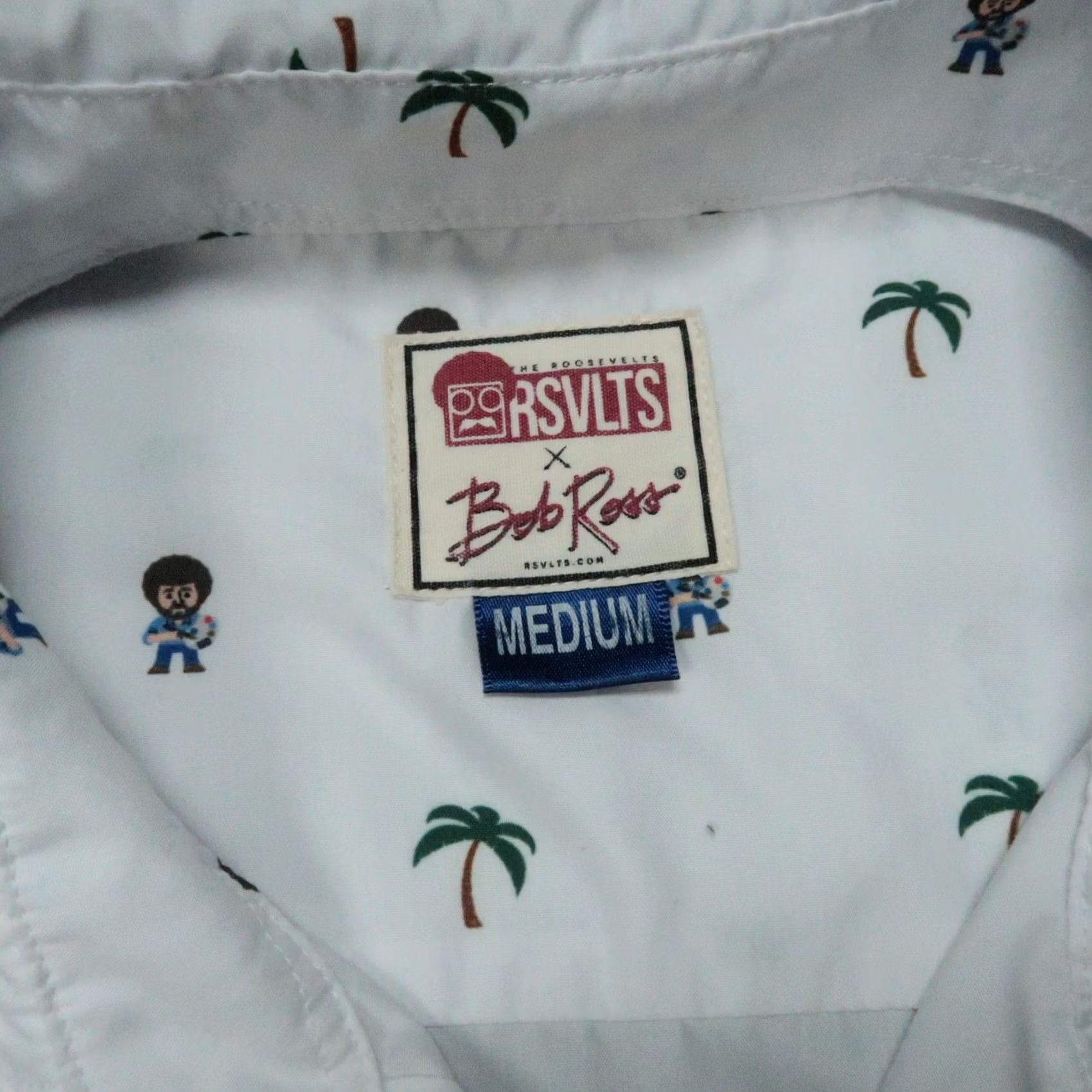 Vintage VINTAGE RSVLTS Shirt Mens Medium White Bob Ross Print Short Sleeve Button Novelty Size US M / EU 48-50 / 2 - 3 Thumbnail