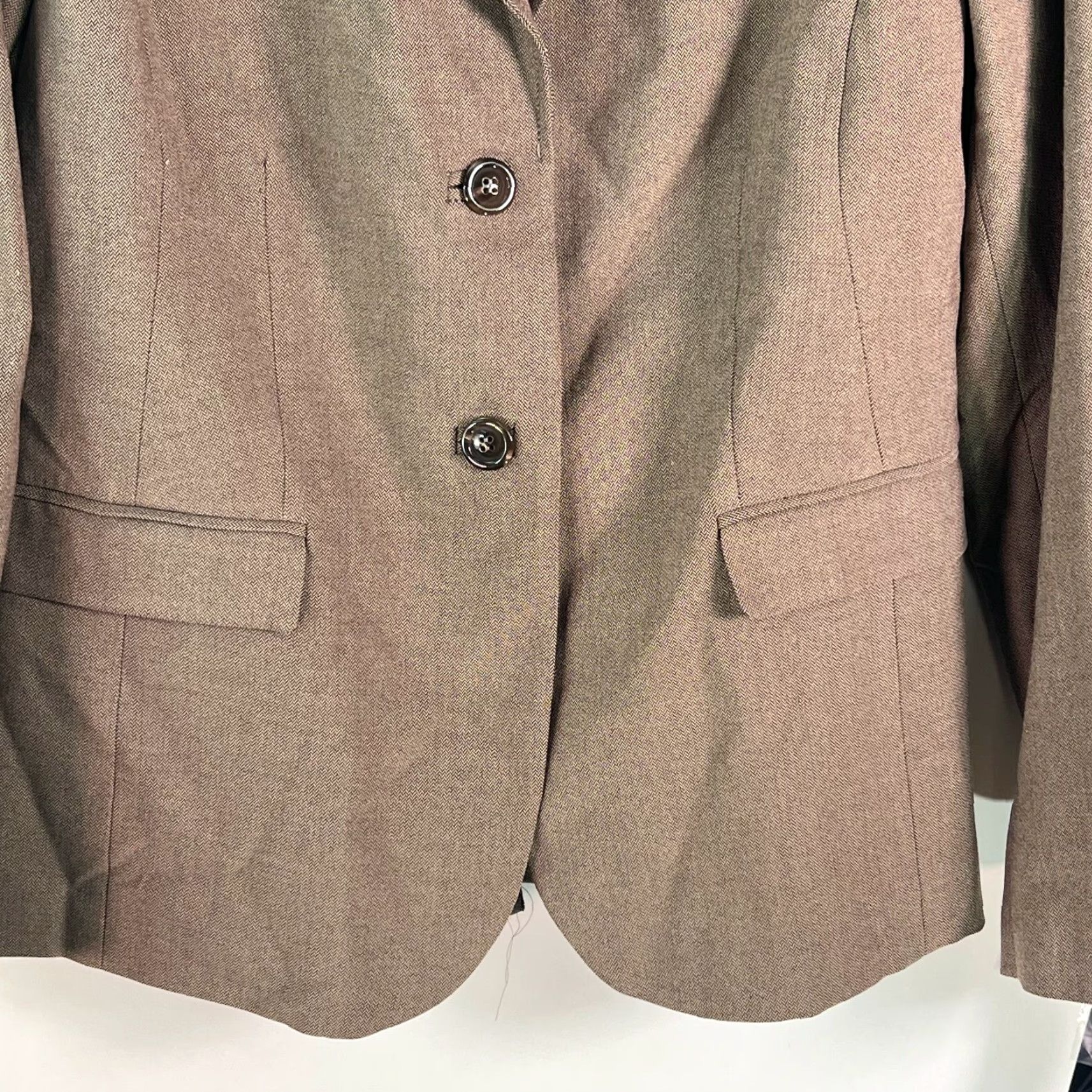 Vintage Valerie Stevens Chevron Notch Lapel Blazer Jacket Womens Size 8P Brown NWT Size M / US 6-8 / IT 42-44 - 4 Thumbnail