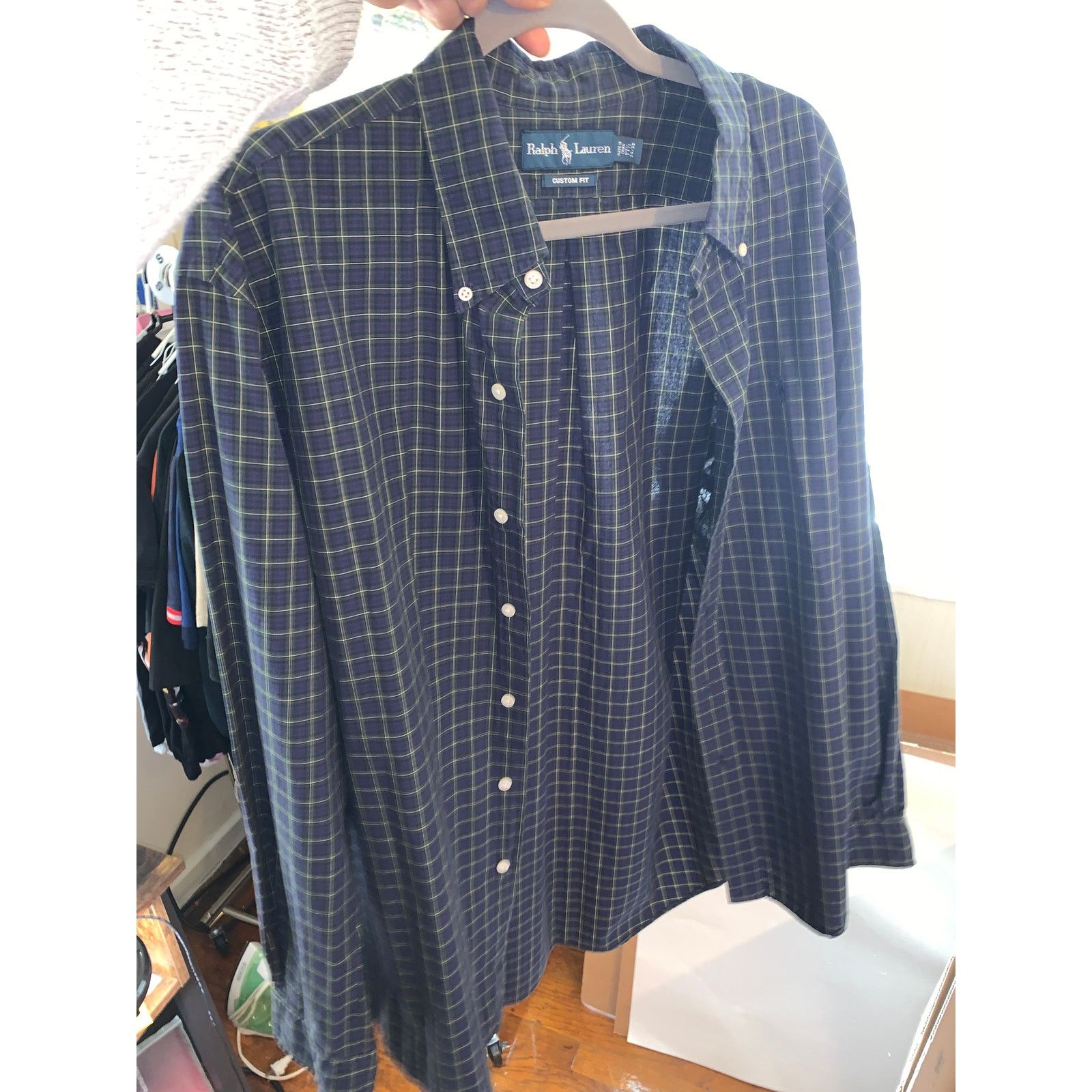 Ralph Lauren Ralph Lauren Custom Fit Shirt XL Navy Green Check 17.5 Size US XL / EU 56 / 4 - 8 Thumbnail