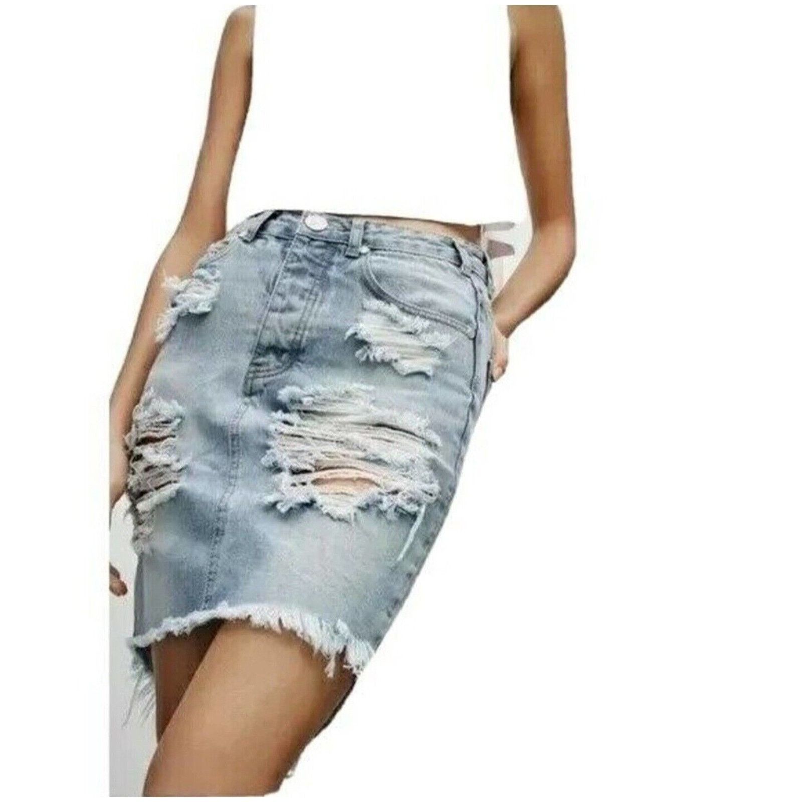 One Teaspoon One by One Teaspoon Freelove Distressed Skirt 24 Cotton Size 24" / US 00 / IT 34 - 1 Thumbnail