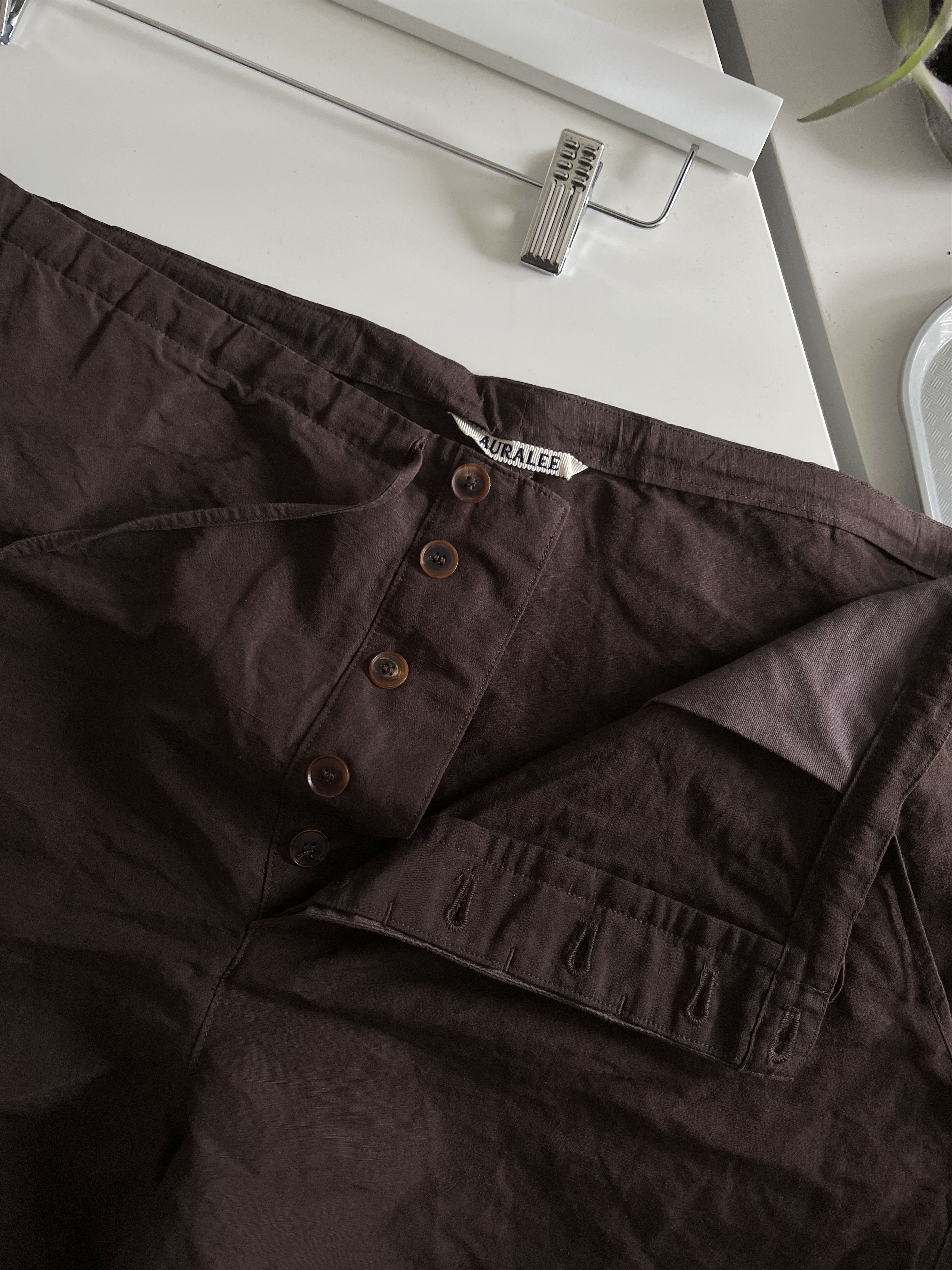 Auralee Auralee High Density Finx Linen Weather Easy Shorts Brown 5 Size US 36 / EU 52 - 3 Thumbnail
