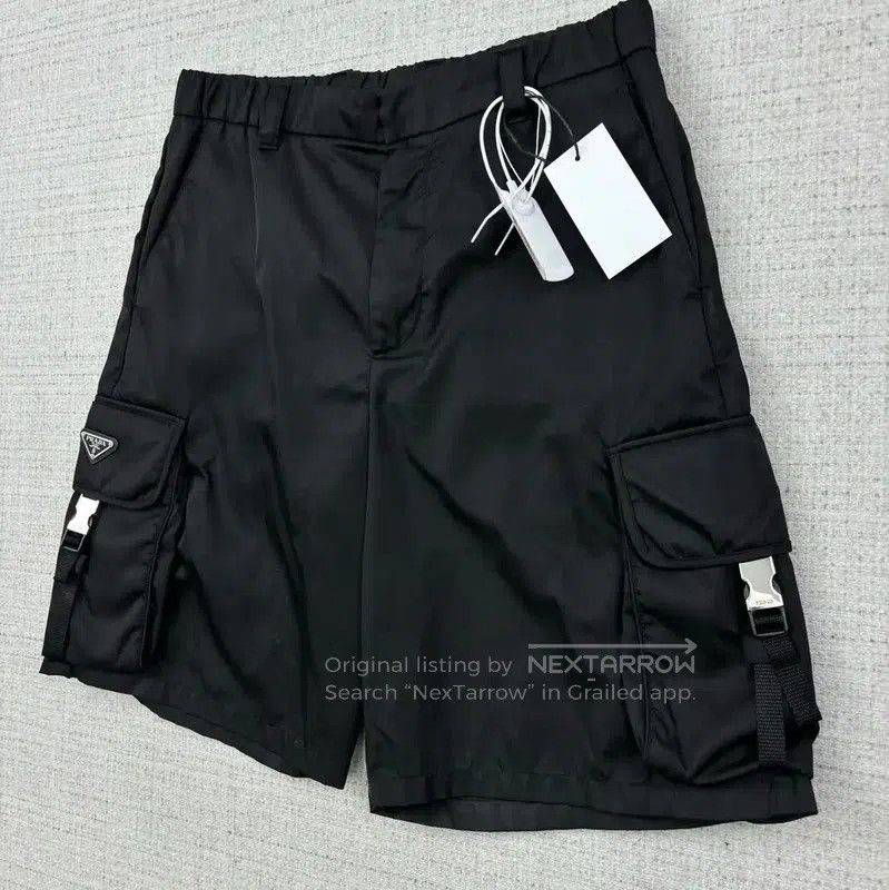 Prada Prada Men's Summer Black Nylon Logo Shorts. Size US 34 / EU 50 - 3 Thumbnail