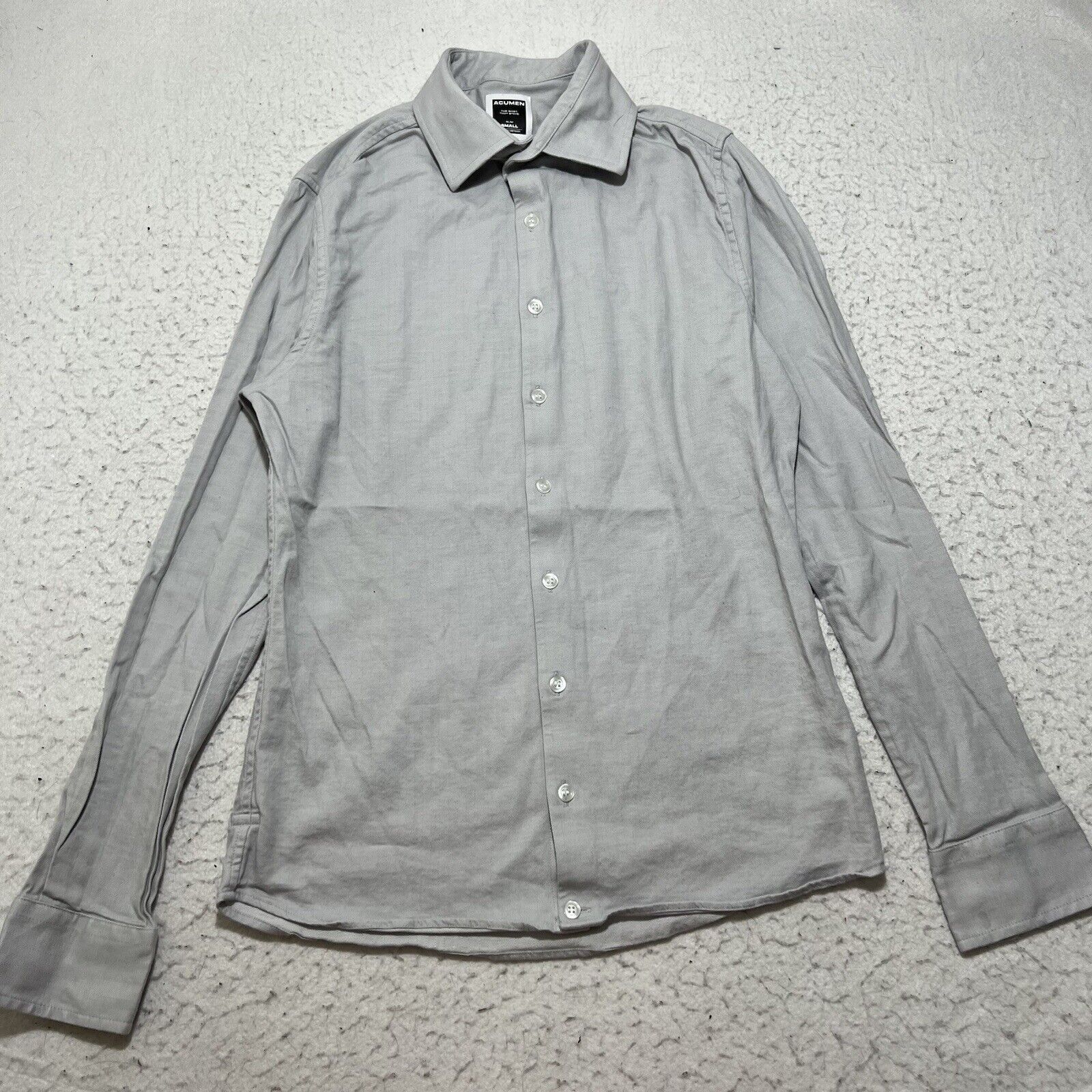 Other Acumen Small Button Down Light Gray Long Sleeve Dress Shirt Size US S / EU 44-46 / 1 - 1 Thumbnail