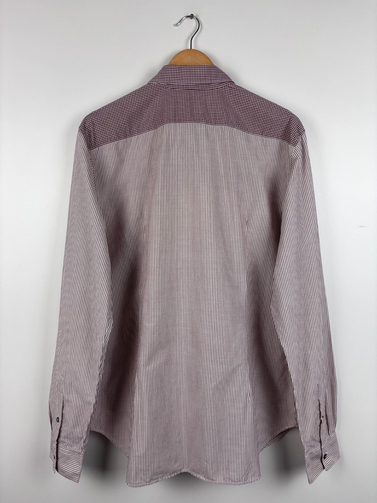 Paul Smith Paul Smith Long Sleeve Shirt Checked Striped Red White XXL Size US XXL / EU 58 / 5 - 4 Thumbnail