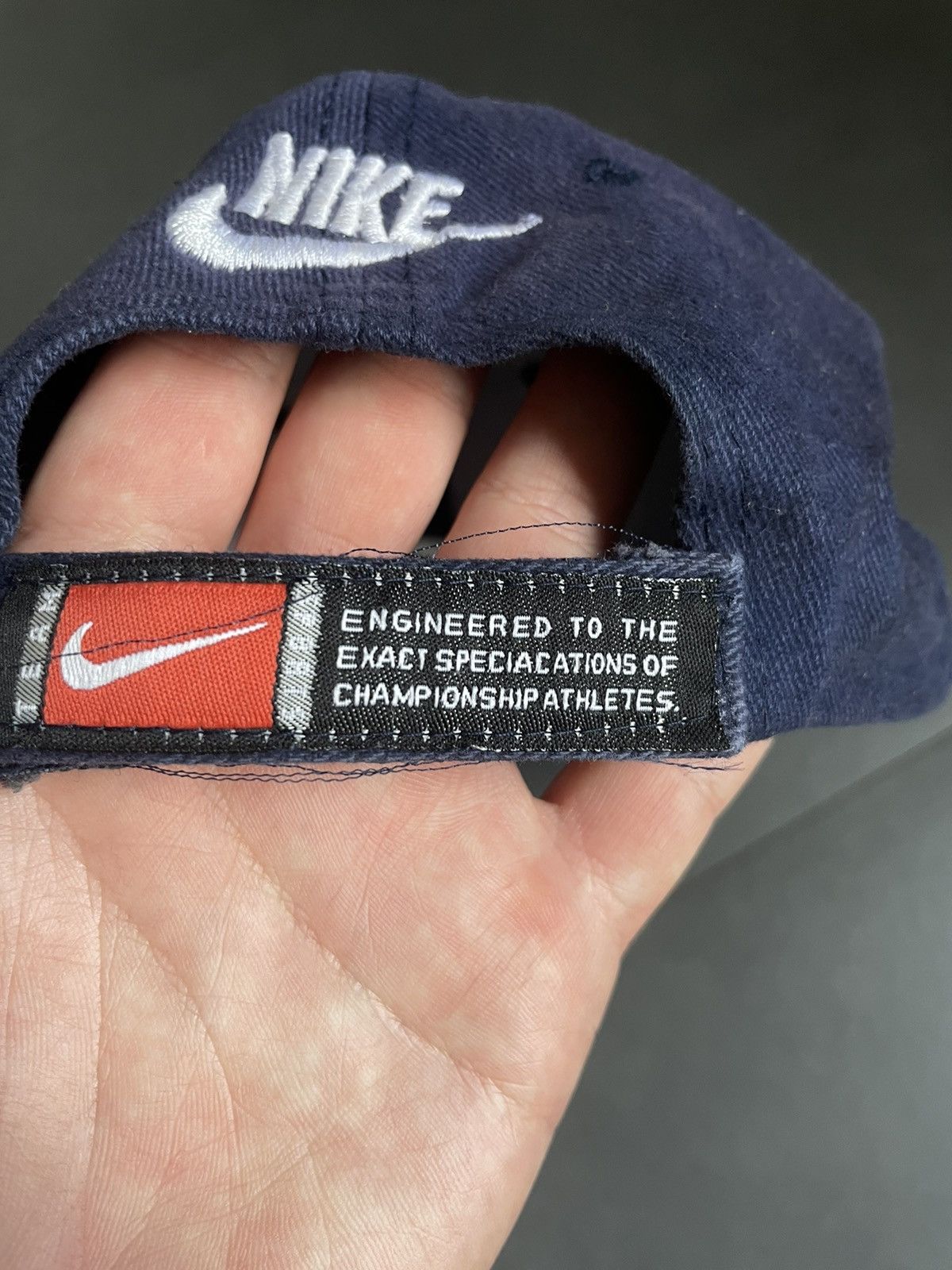 Nike × Vintage Vintage Nike Cap Made In Usa Sunfaded Swoosh Red Tab Y2k Size ONE SIZE - 11 Thumbnail