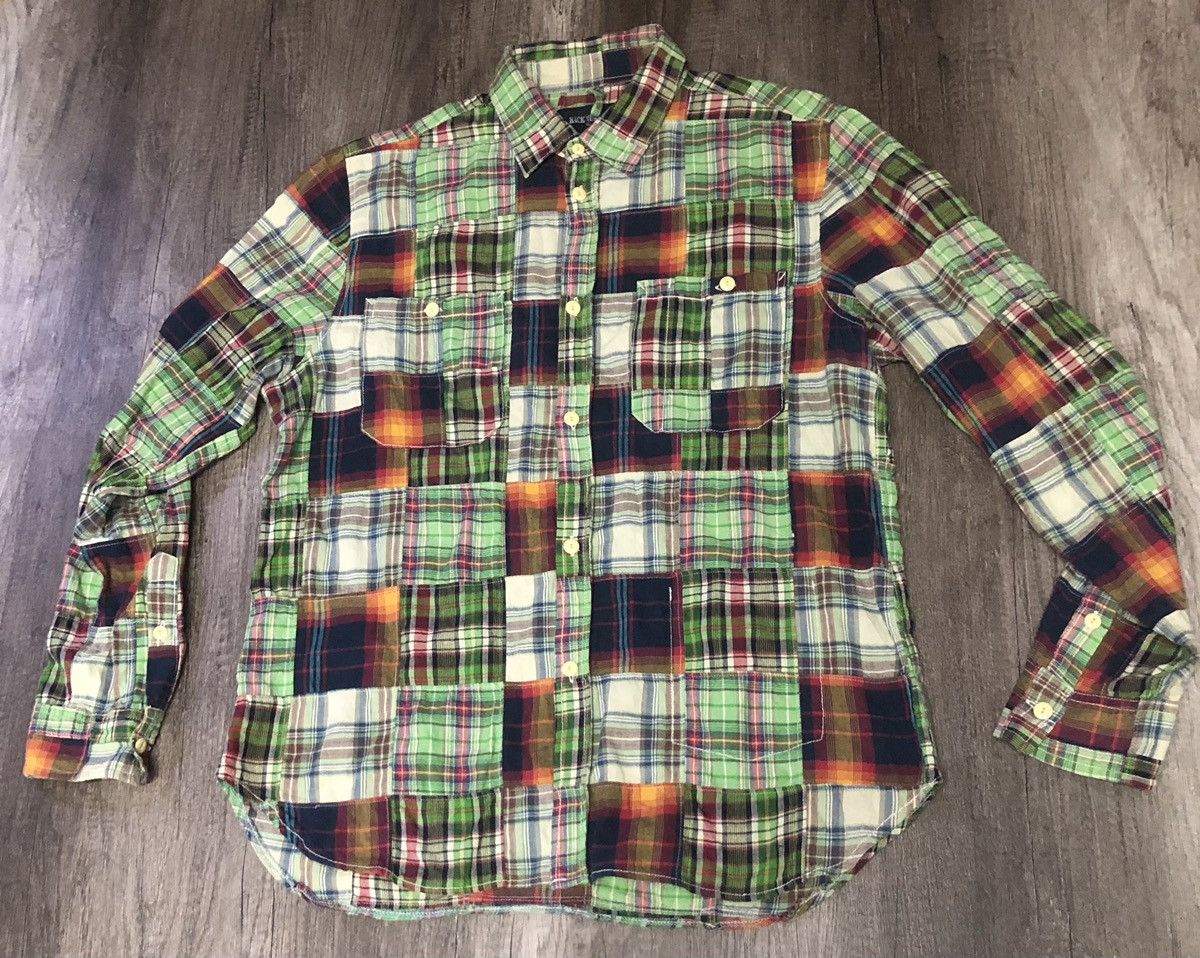Flannel × Vintage VINTAGE BACK NUMBER PATCHWORK FLANNEL LONG SLEEVE SHIRT Size US XL / EU 56 / 4 - 6 Thumbnail