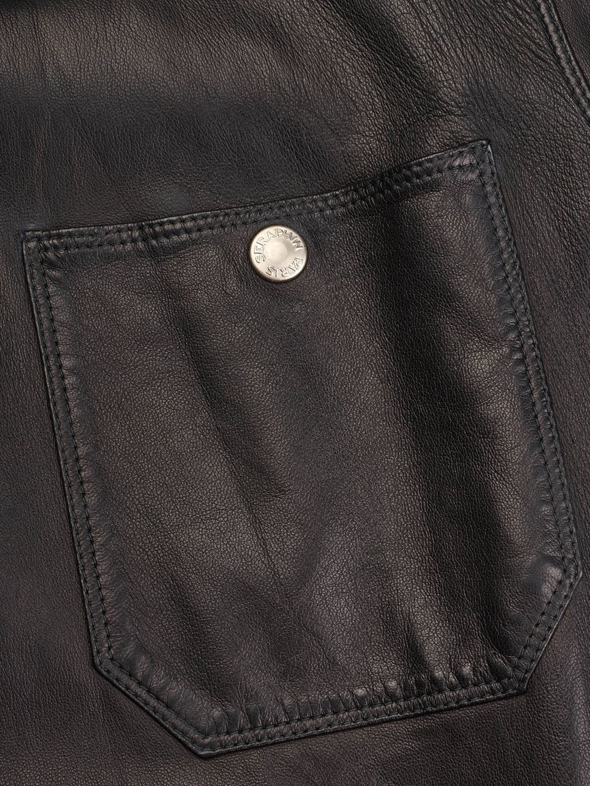 SERAPHIN SERAPHIN France Black Leather Blouson Overshirt Jacket Size US M / EU 48-50 / 2 - 4 Thumbnail