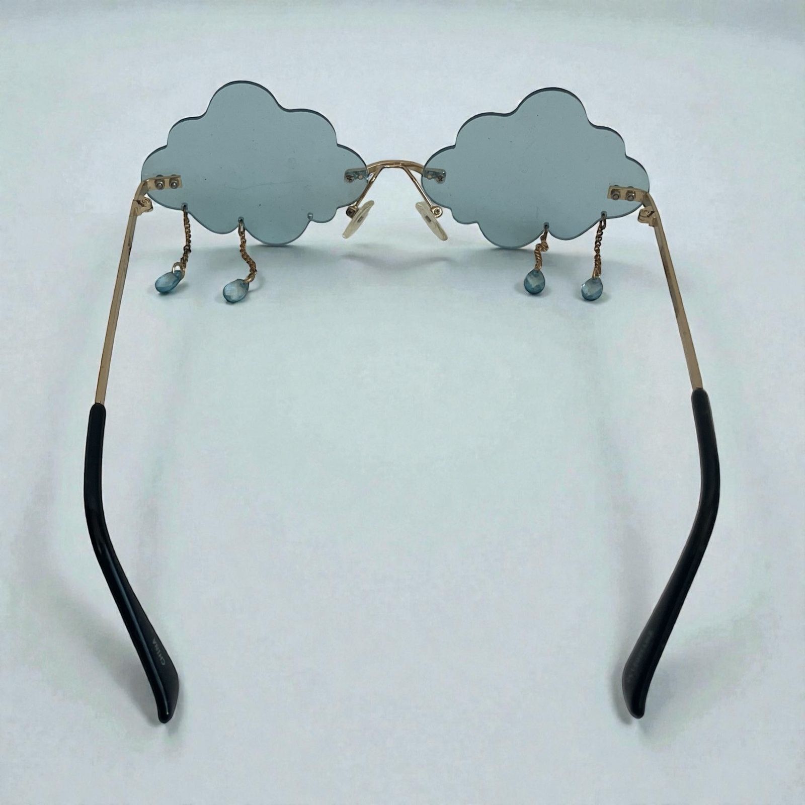Other Blue Cloud Dangling Raindrop Charm Statement Sunglasses Size ONE SIZE - 3 Thumbnail