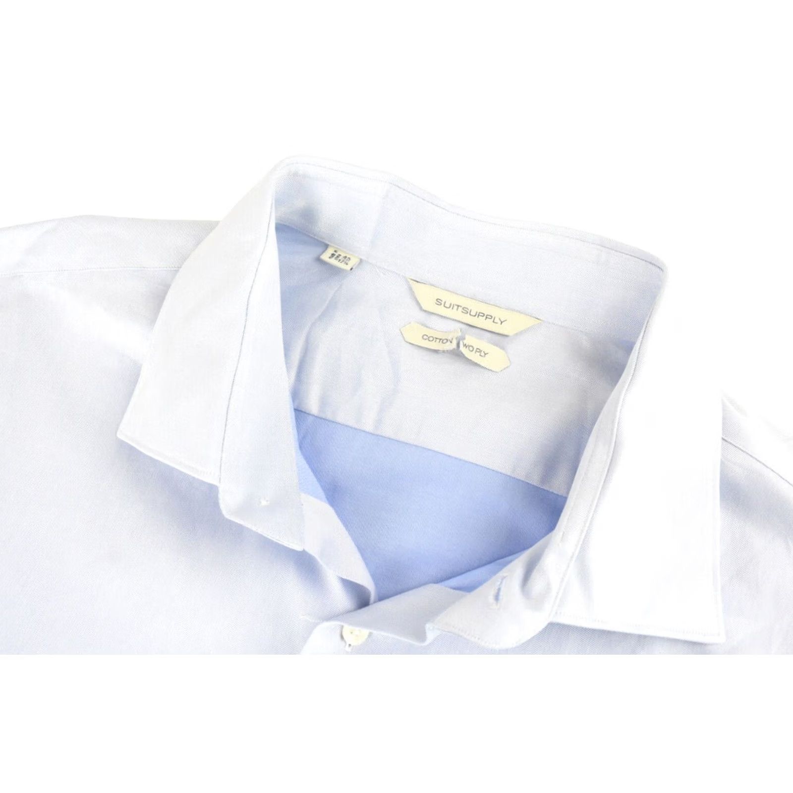 Suitsupply SUITSUPPLY Formal Shirt Blue Mens 45 / 17 3/4 Cotton Two Ply Spread Collar Size 48R - 4 Thumbnail