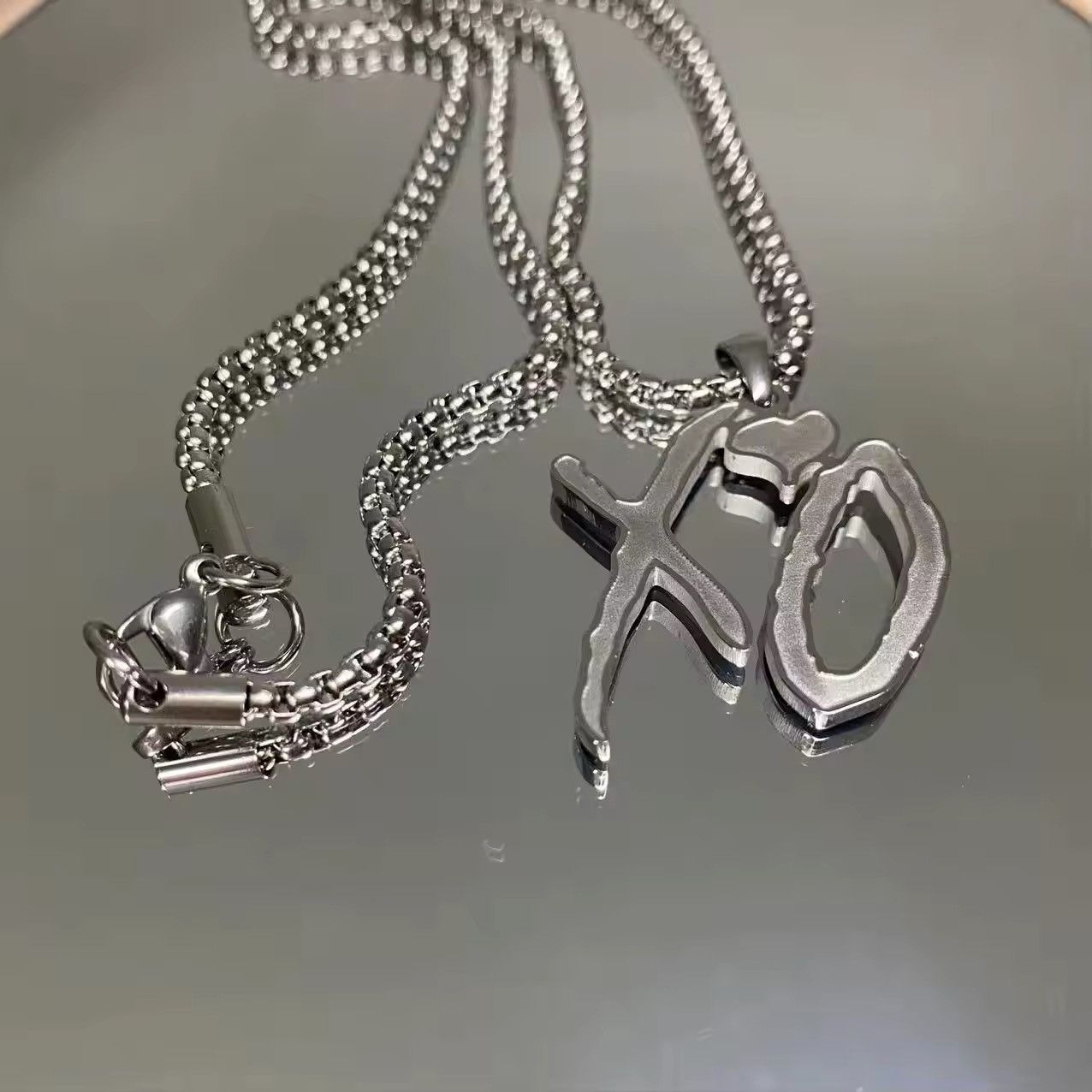 Jewelry × Vintage Hip Hop Titanium Steel Letter Pendant Necklace Size ONE SIZE - 5 Thumbnail