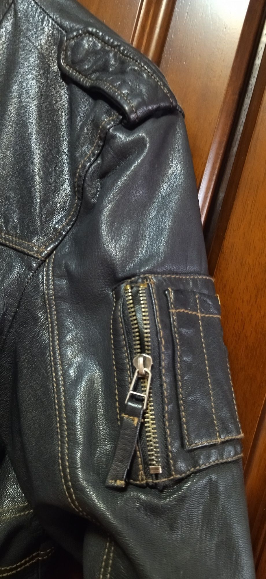 Vintage Vitnage Police Aviator Leather Jacket Size US M / EU 48-50 / 2 - 3 Thumbnail