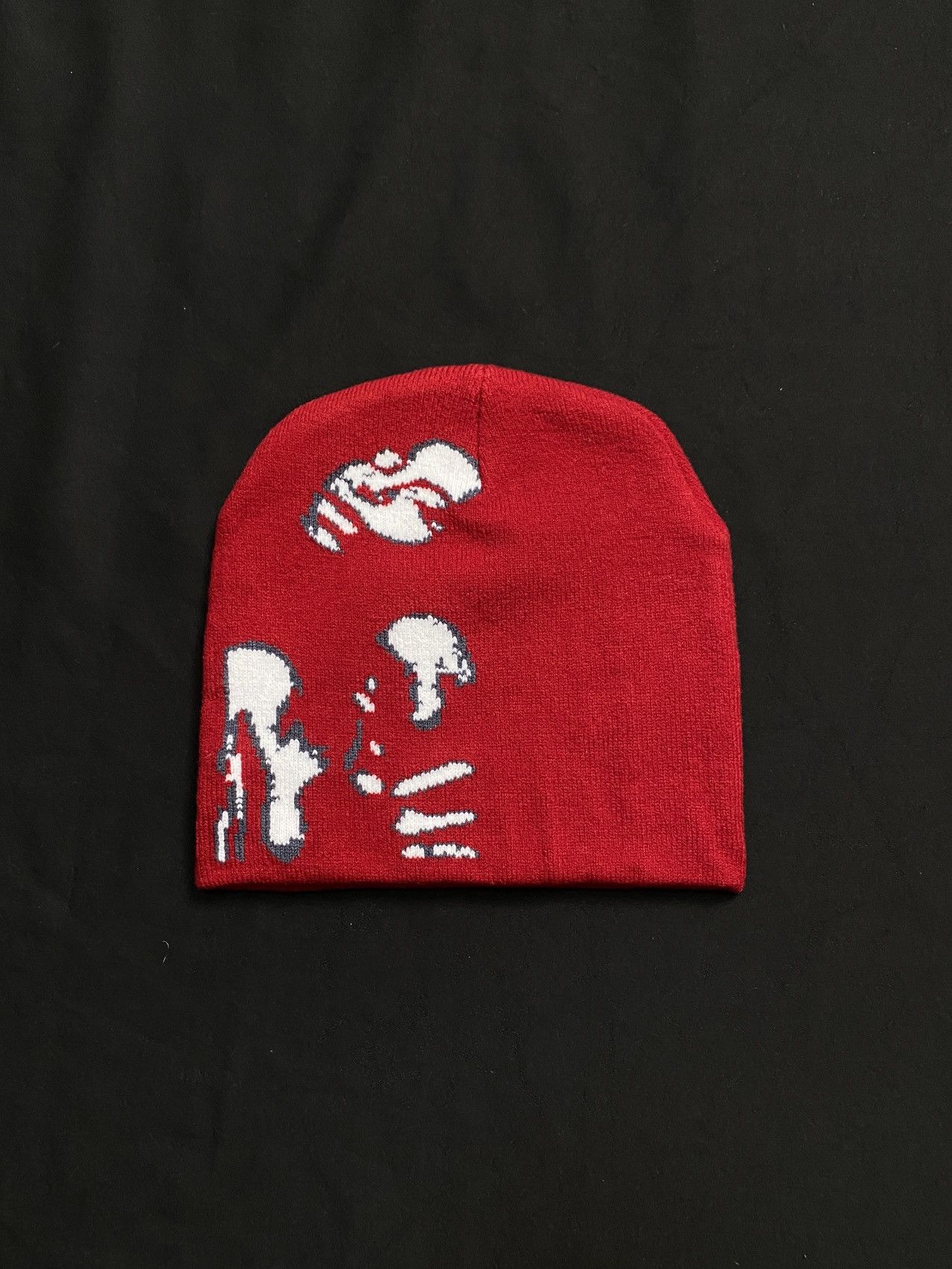 Japanese Brand Rare Woman Sensual Graphic No Cuff Beanie Skully Hat Red OS Size ONE SIZE - 1 Thumbnail