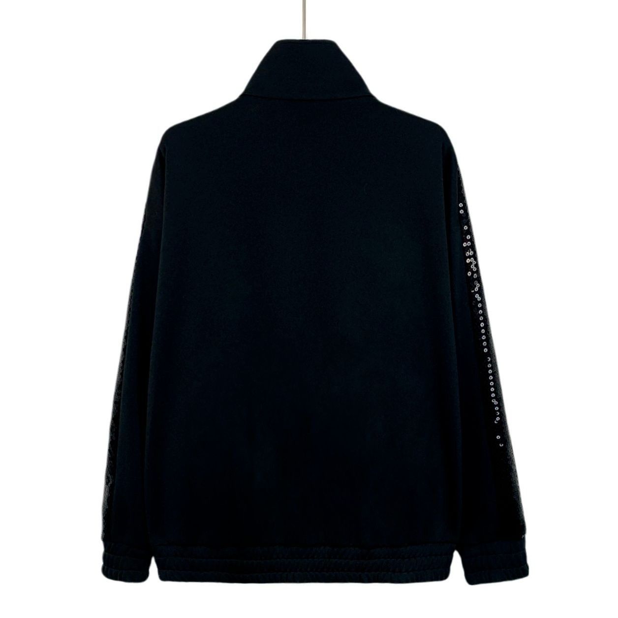 Celine Celine Black Sequin-Embellished Track Jacket With Zipper Poc Size S / US 4 / IT 40 - 2 Thumbnail