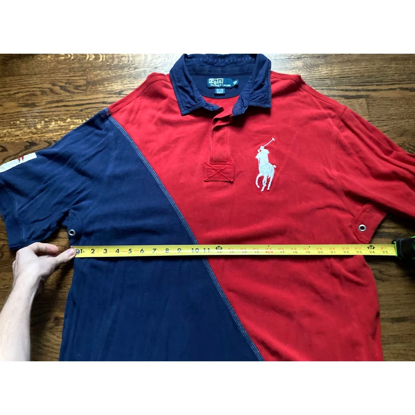 Polo Ralph Lauren VINTAGE Polo Ralph Lauren Shirt Mens Big 2X Blue Solid Short Sleeve Collared Nautical Polo Ralph Lauren Big Pony Sailboat Boat Yacht Club Mens Size US XXL / EU 58 / 5 - 6 Thumbnail
