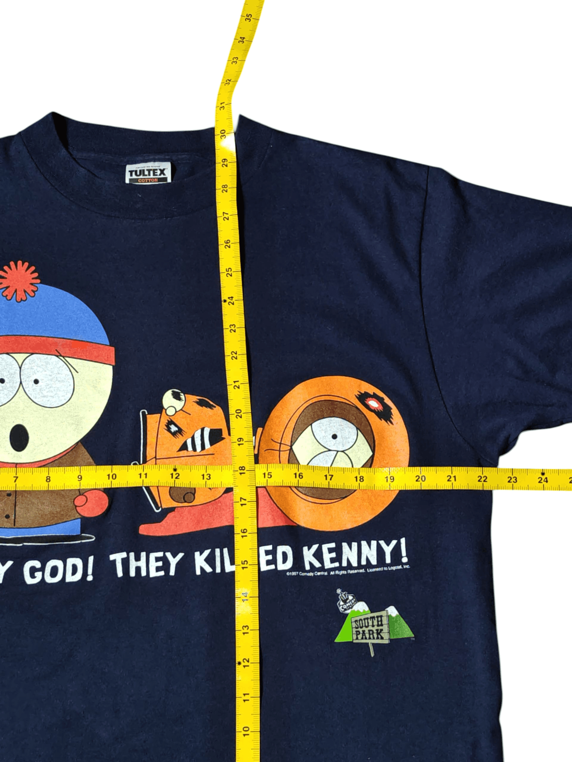 Vintage Vintage South Park 1997 OMG They Killed Kenny Tshirt Tultex Size US L / EU 52-54 / 3 - 6 Thumbnail