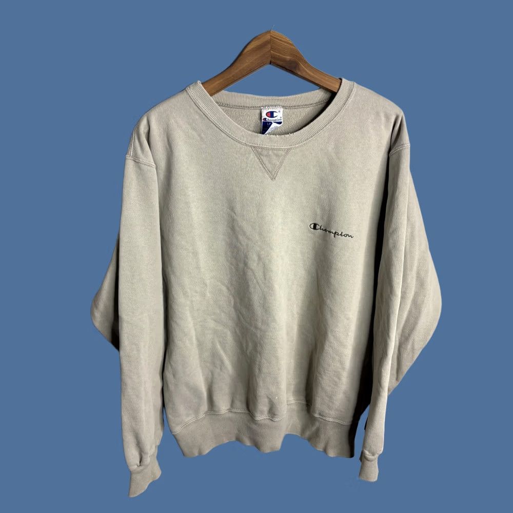 Champion Champion Sweatshirt Mens Large Gray Crewneck Fleece Pullover Embroidered Logo Size US L / EU 52-54 / 3 - 1 Thumbnail