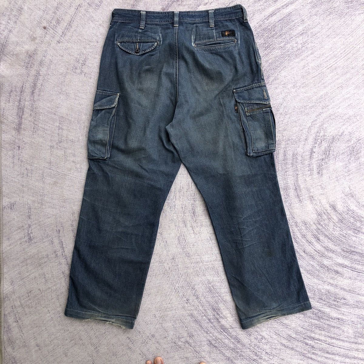 Jean Faded Cargo jeans Multipocket Tactical Pants Size US 34 / EU 50 - 9 Thumbnail