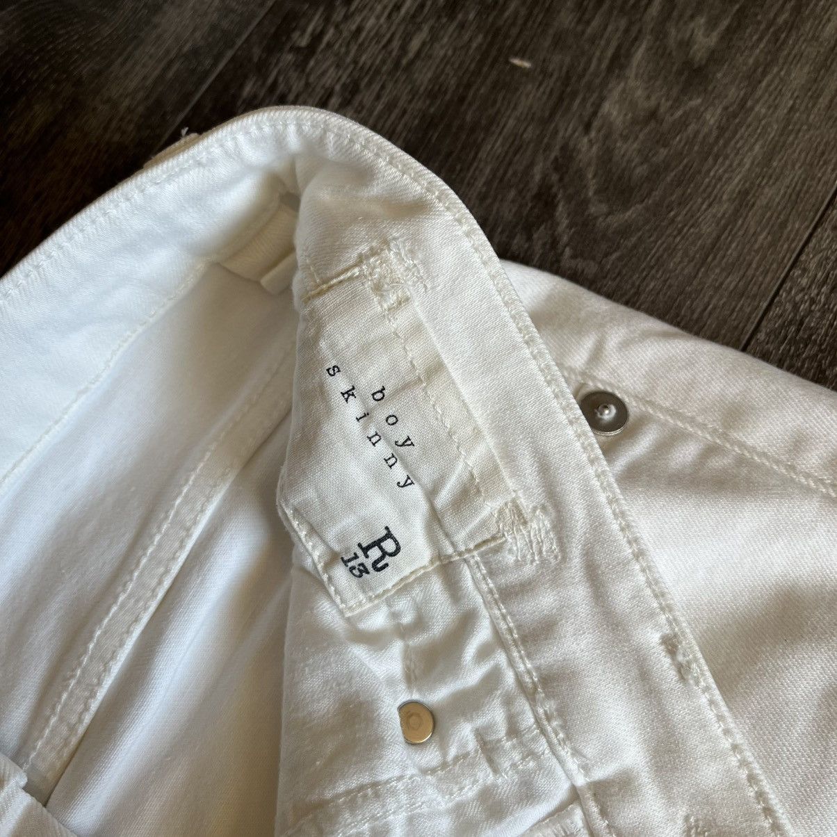 R13 R13 Boy Skinny White Riot Women’s Denim Jeans Made in Italy Size 28" / US 6 / IT 42 - 11 Thumbnail