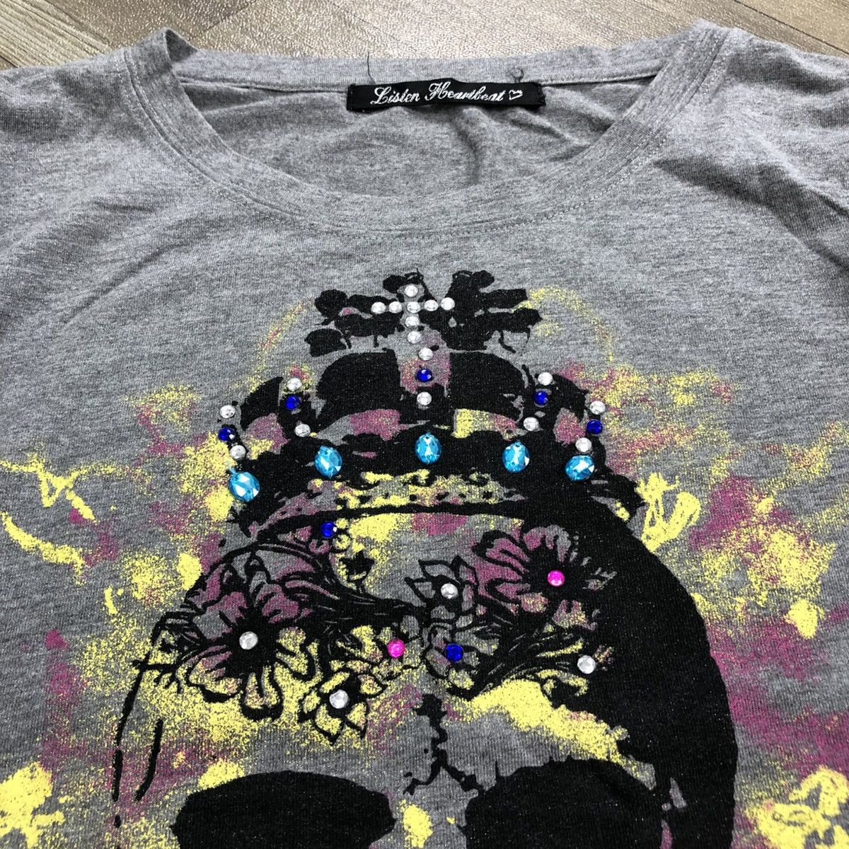 If Six Was Nine × Japanese Brand 2000s Listen Heartbeat Poem Skull Lgb Studded Long Sleeve Size US S / EU 44-46 / 1 - 8 Thumbnail