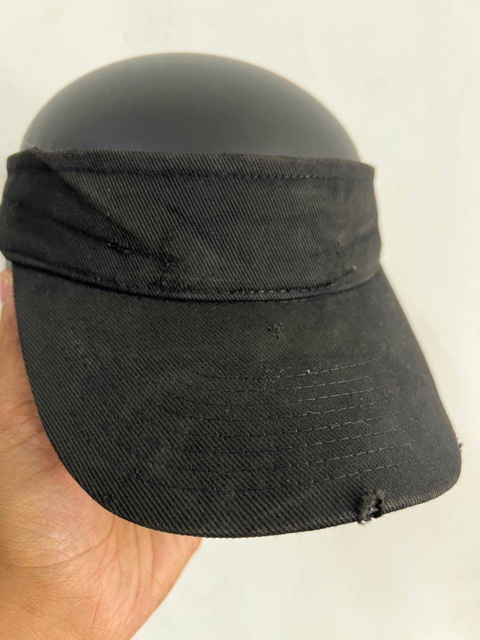 Vintage Plain Black Vintage Visor Hat Size ONE SIZE - 6 Thumbnail