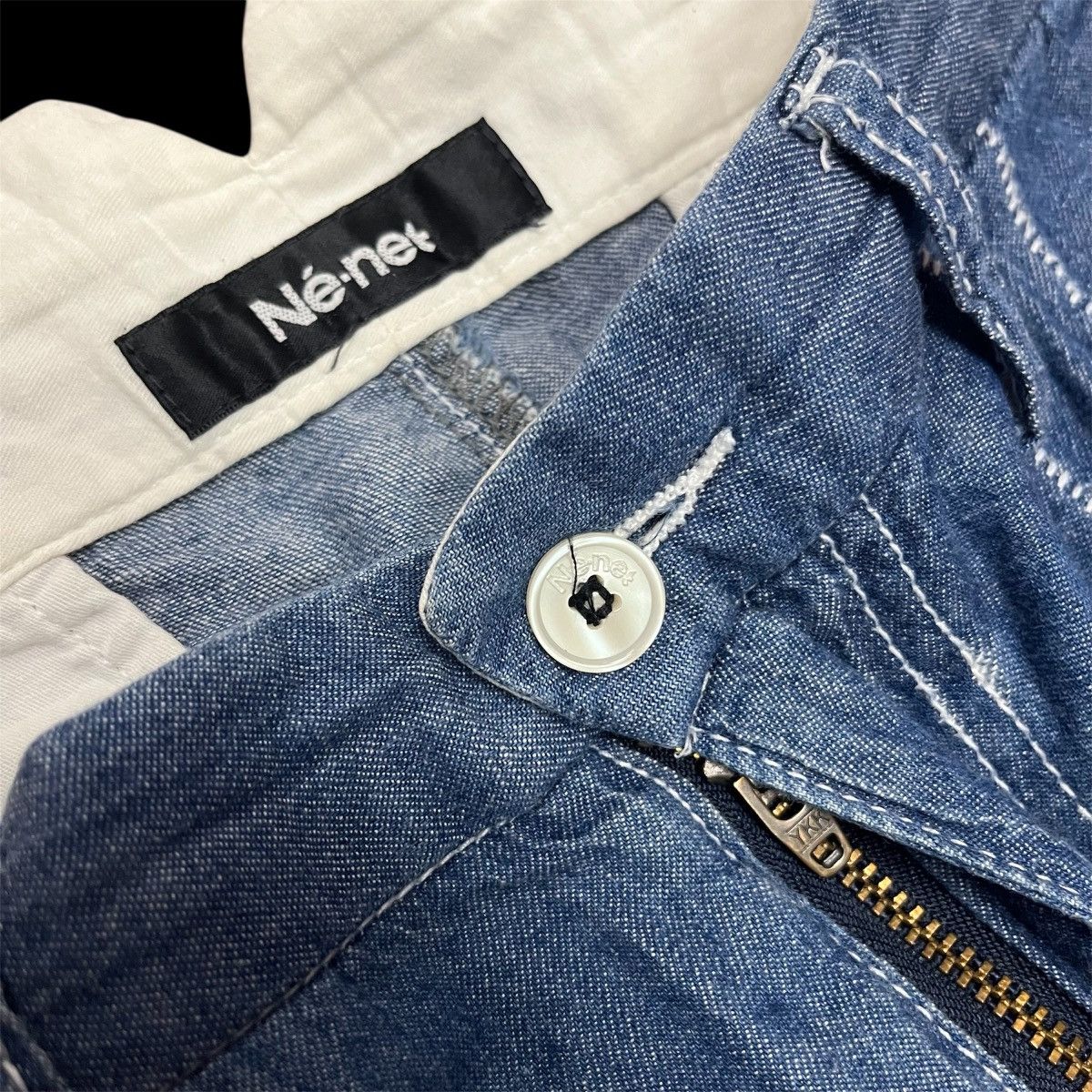 Japanese Brand NE-NET DENIM WIDE-LEG PANTS x ISSEY MIYAKE x SELVAGE Size US 29 - 3 Thumbnail