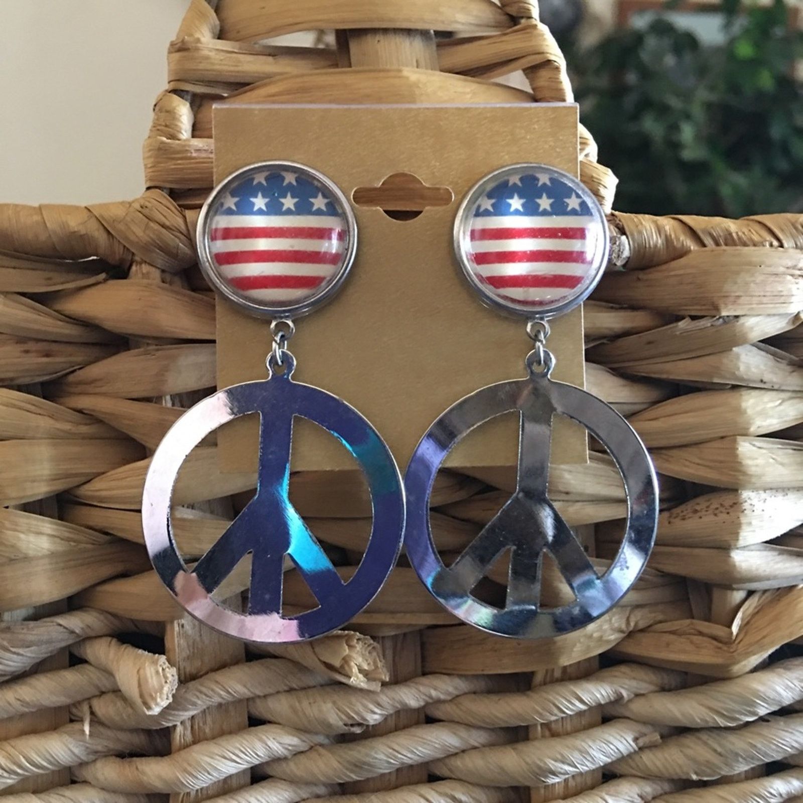 Vintage Vintage 80s peace sign drop pierced earrings Size ONE SIZE - 1 Thumbnail
