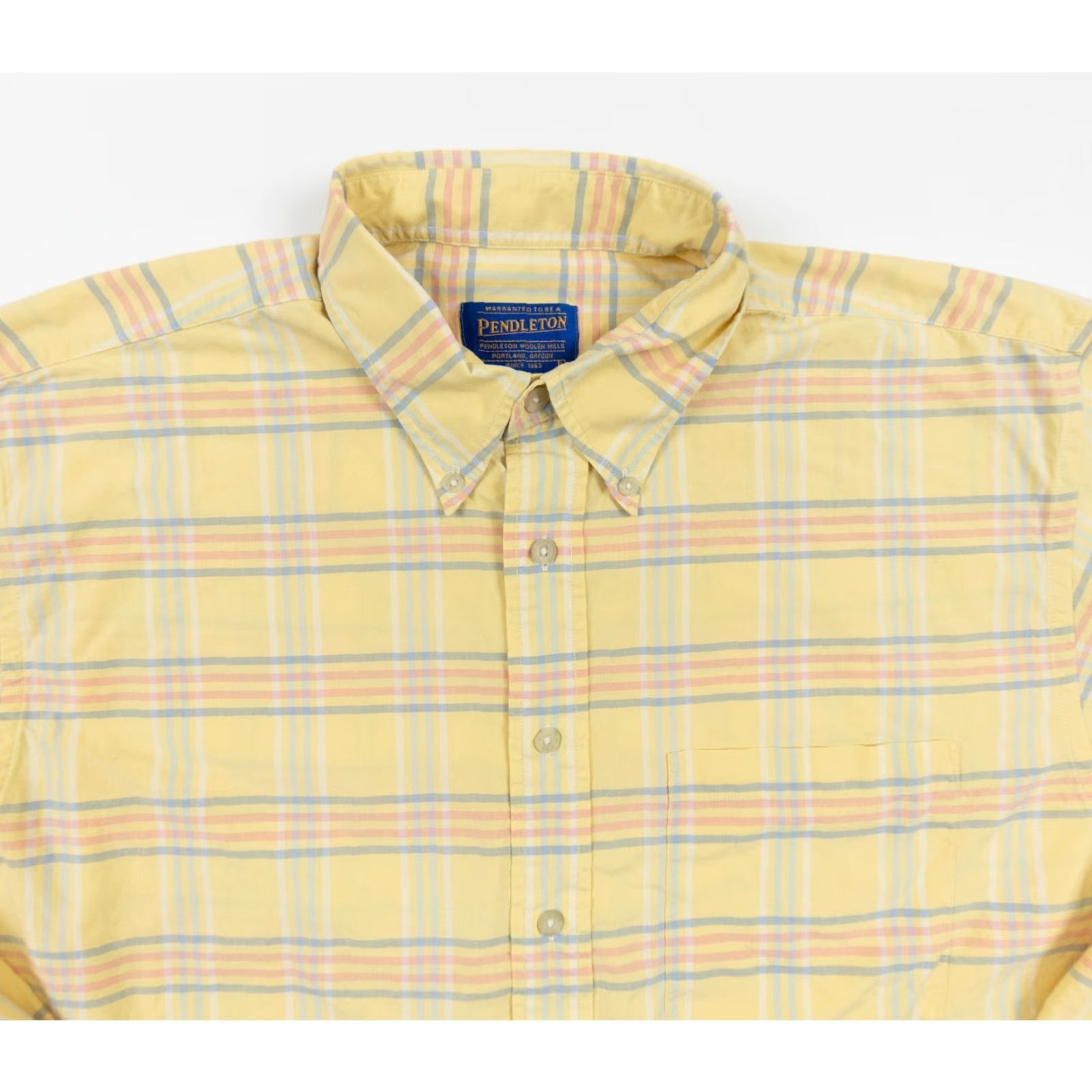 Pendleton Pendleton Mens Shirt Large Yellow Button-Down Long Sleeve Check Collared One Day/All Seasons Casual Vintage No (adapt to structure) Size US L / EU 52-54 / 3 - 2 Thumbnail