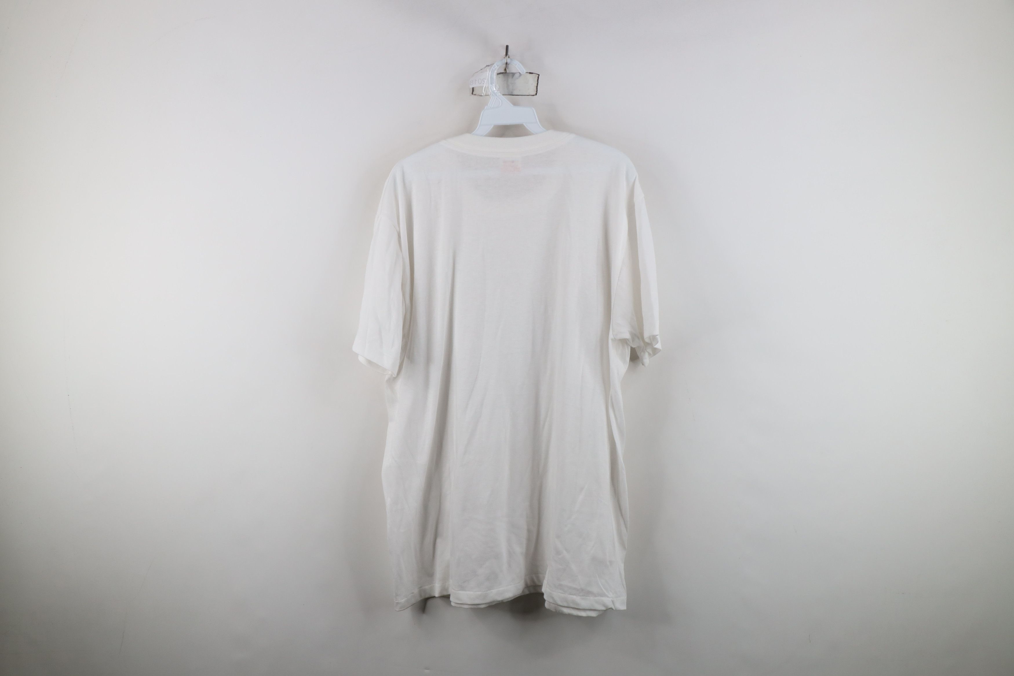 Vintage Vintage 90s Streetwear Thin Short Sleeve T-Shirt White 50/50 Size US XL / EU 56 / 4 - 12 Thumbnail
