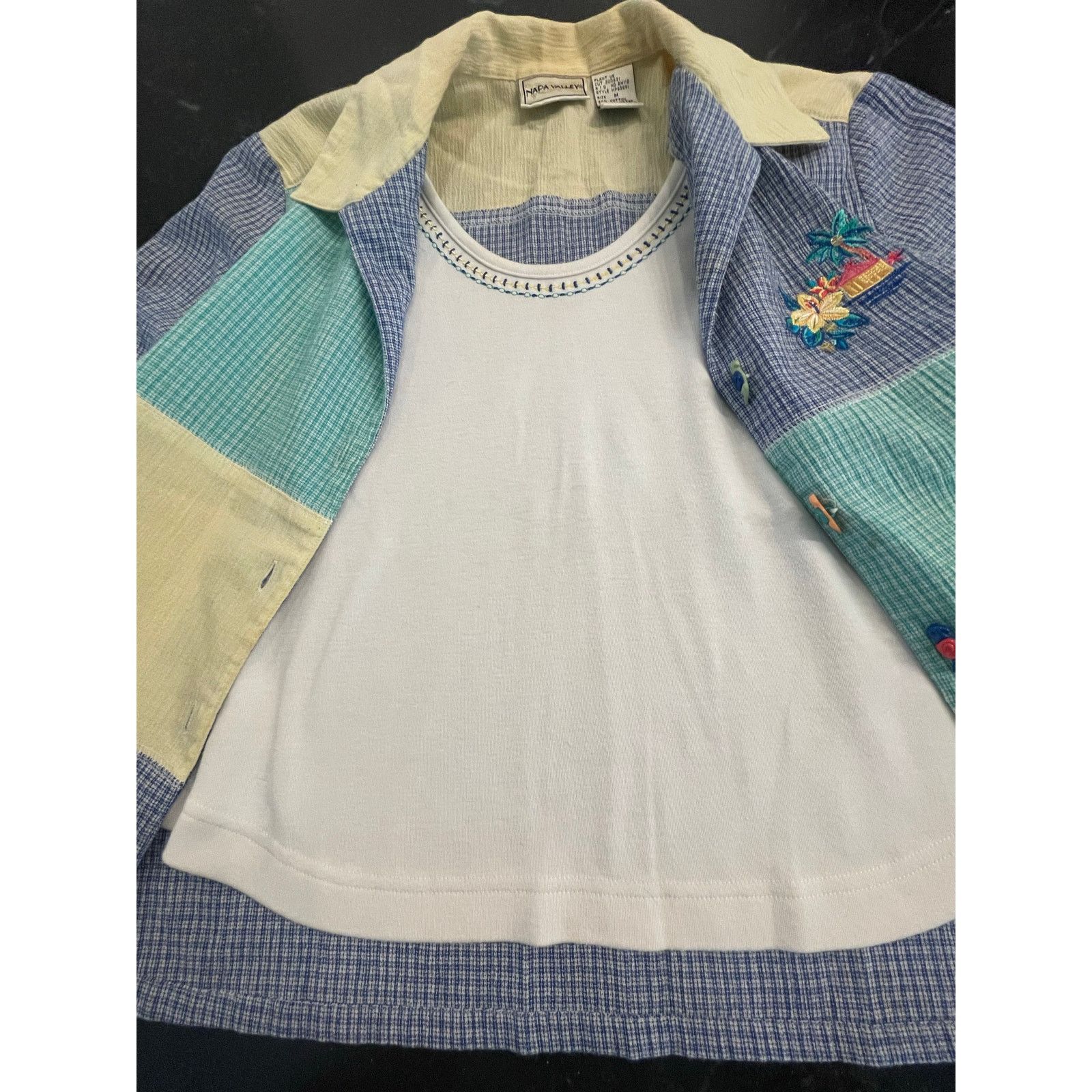Other Napa Valley Vintage patchwork , parrot buttons 90's top Med Size M / US 6-8 / IT 42-44 - 7 Thumbnail