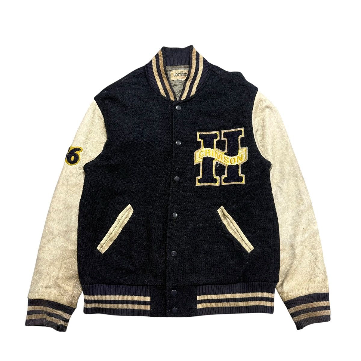 Vintage Vintage Harvard University Wool Leather Varsity Jacket Size US L / EU 52-54 / 3 - 2 Thumbnail