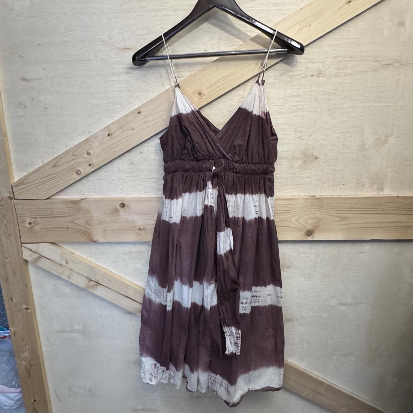 Designer Bohemian Tie-Dye Summer Dress, Spaghetti Straps Size L / US 10 / IT 46 - 3 Thumbnail