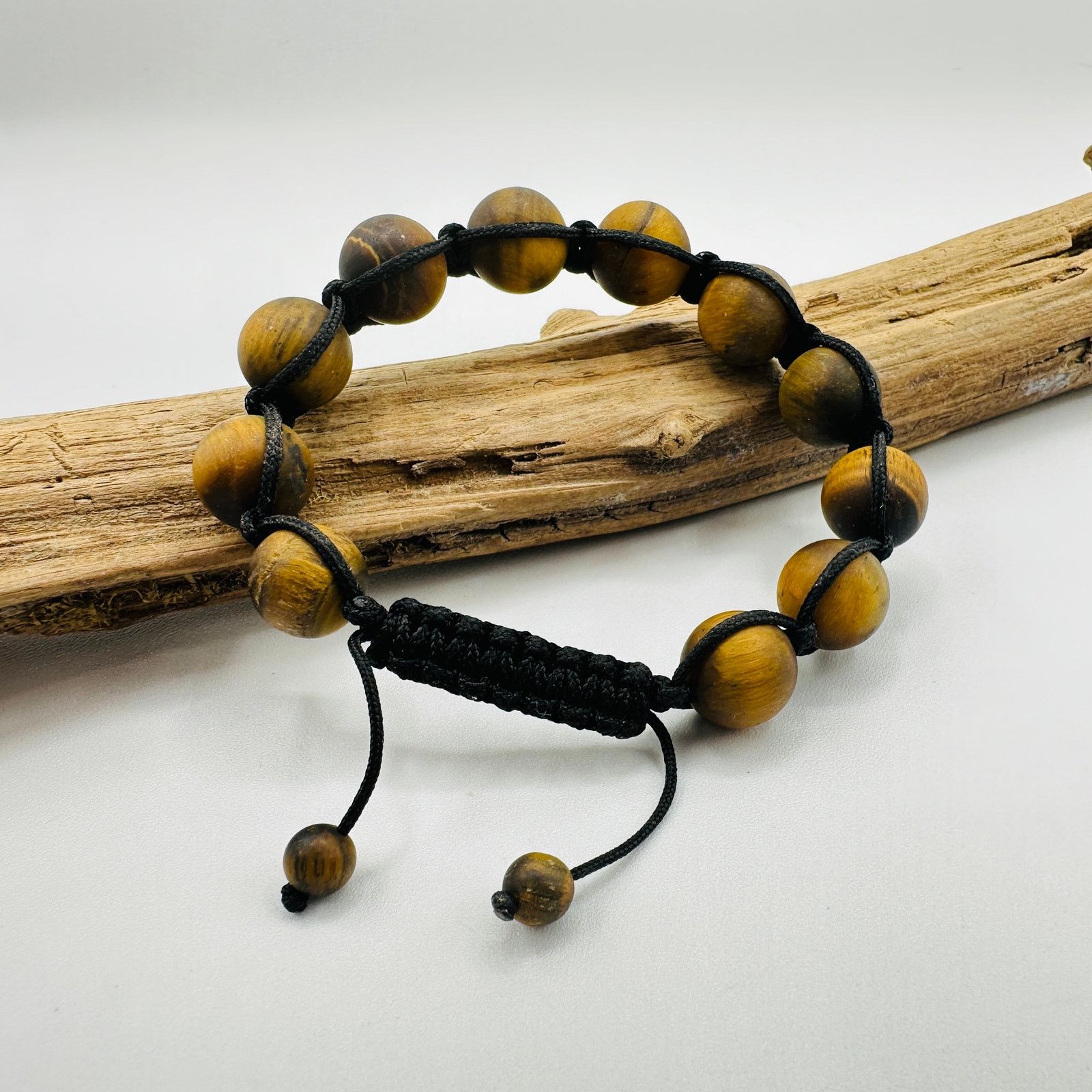 The Unbranded Brand Matte Tiger's Eye Bead Stone Cord Bracelet Size ONE SIZE - 1 Thumbnail