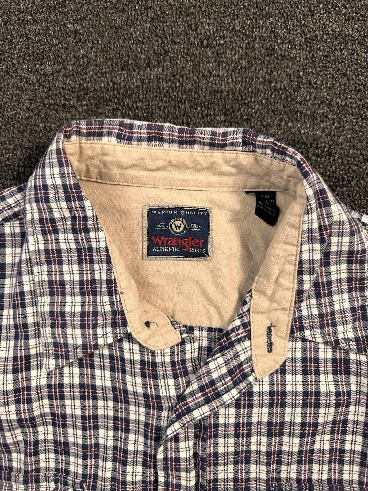 Wrangler VTG Wrangler Men's L Plaid Cotton Button-Up Pockets Size US L / EU 52-54 / 3 - 3 Thumbnail