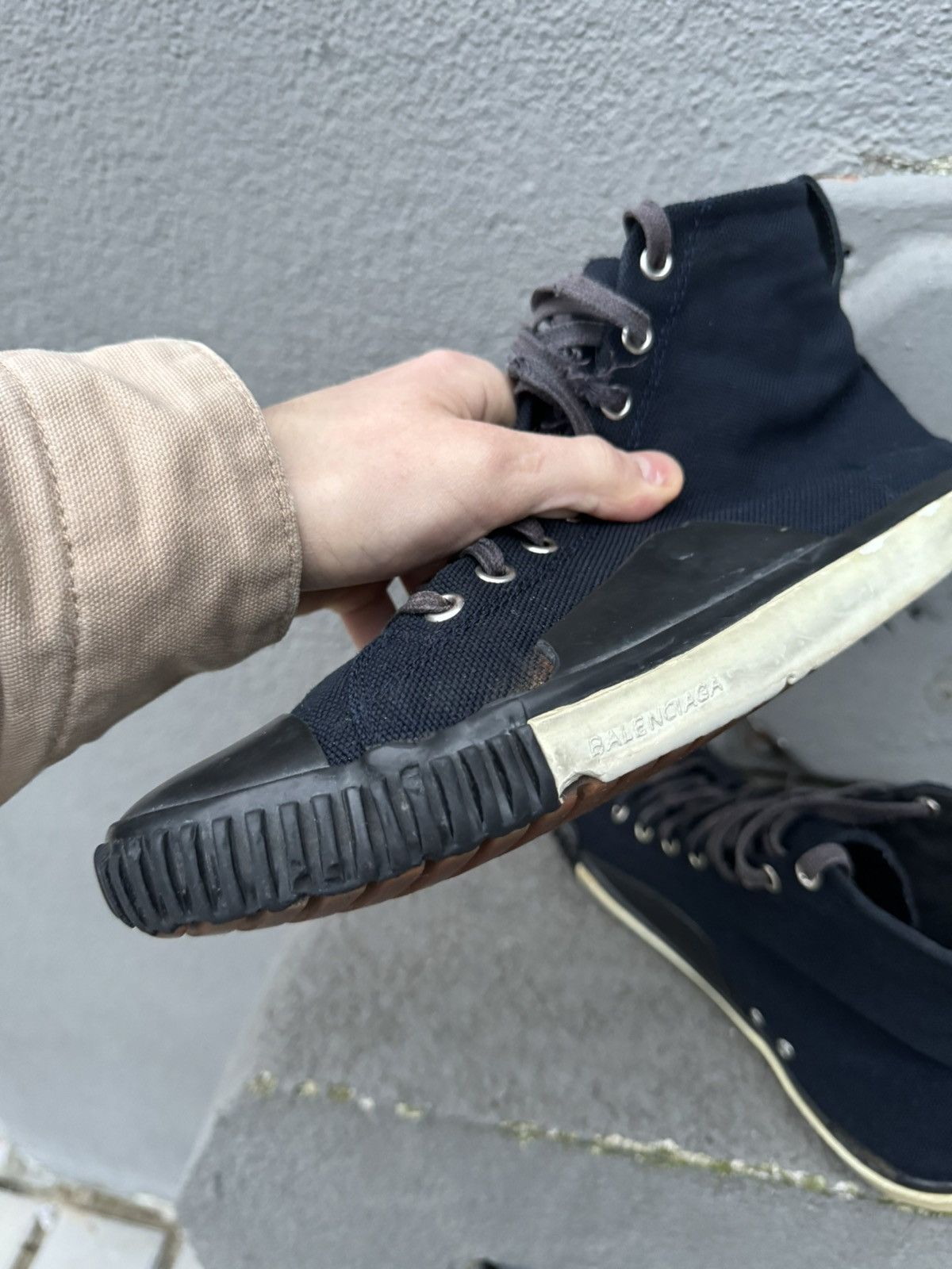 Balenciaga × Vintage Vintage Balenciaga Trainers Canvas Avangard Hihg Top Size US 9.5 / EU 42-43 - 17 Thumbnail
