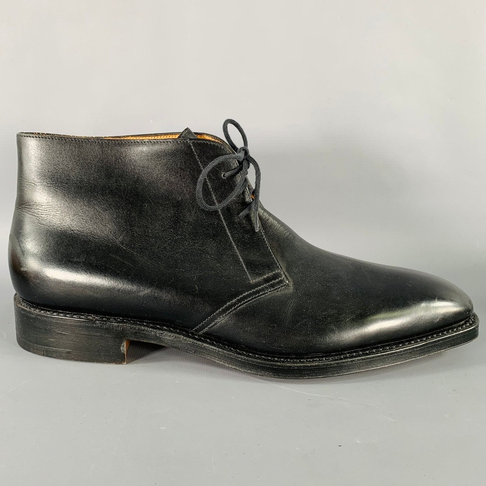 John Lobb JOHN LOBB Size 10 Giono Black Leather Lace-Up Ankle Boots Size US 10 / EU 43 - 2 Thumbnail