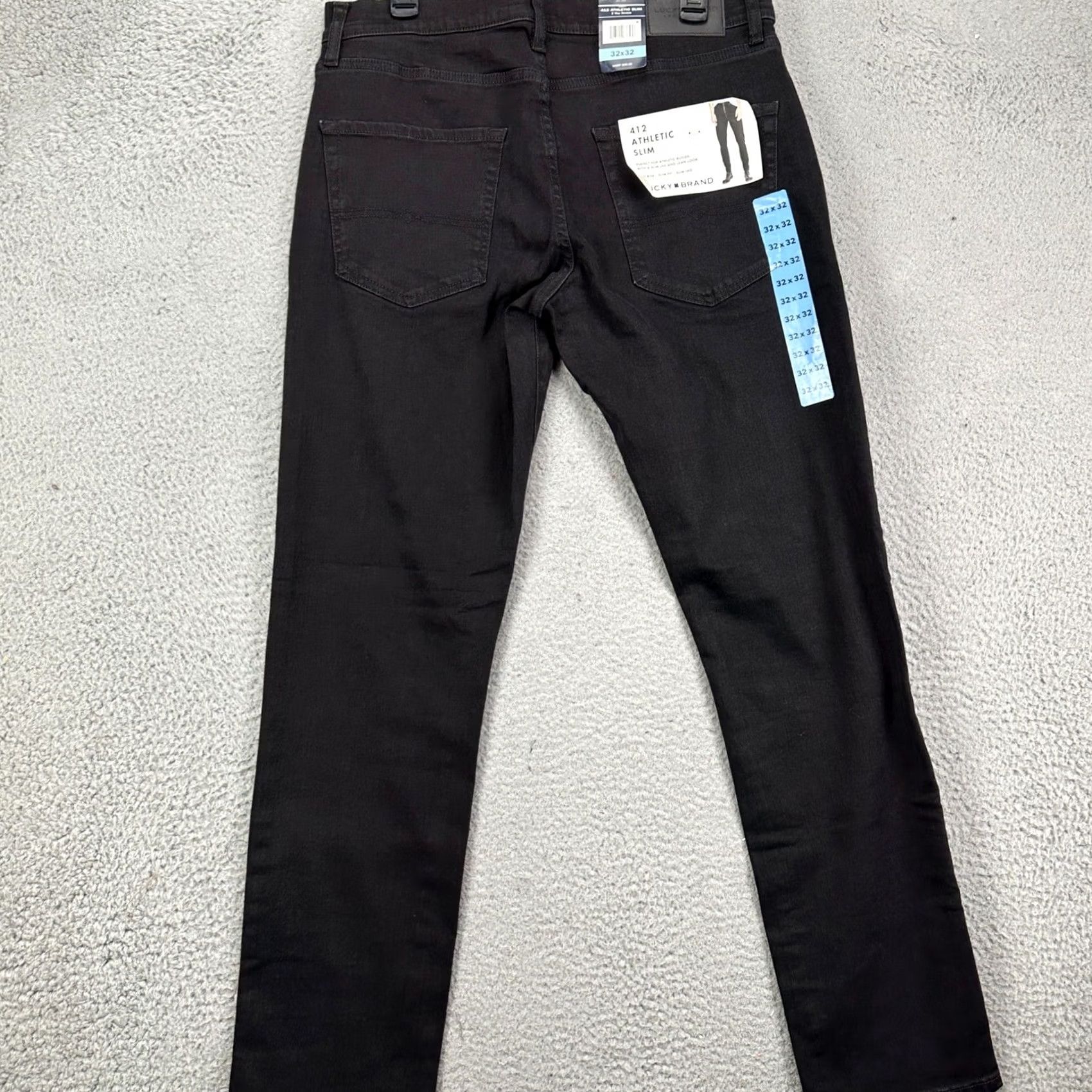 Lucky Brand Lucky Brand 412 Mens Slim Jeans 32X32 Black Distressed Mid Rise Jeans Slim Fit Mens 32 Inseam 32 Mock Tag NEW Size US 32 / EU 48 - 2 Thumbnail