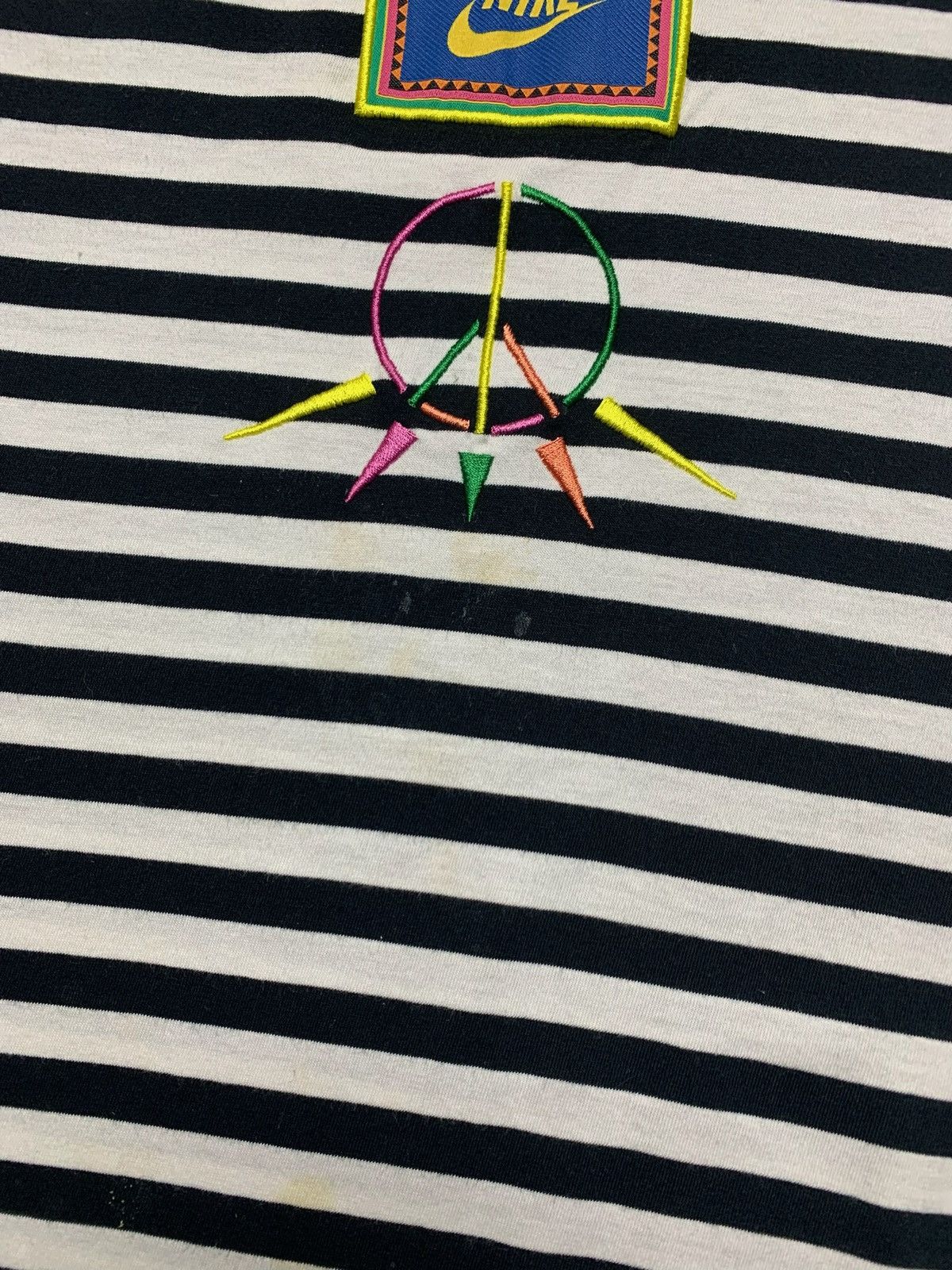 Nike × Vintage Vintage Nike X Peace tee striped rare logo size Xs Size US XS / EU 42 / 0 - 4 Thumbnail