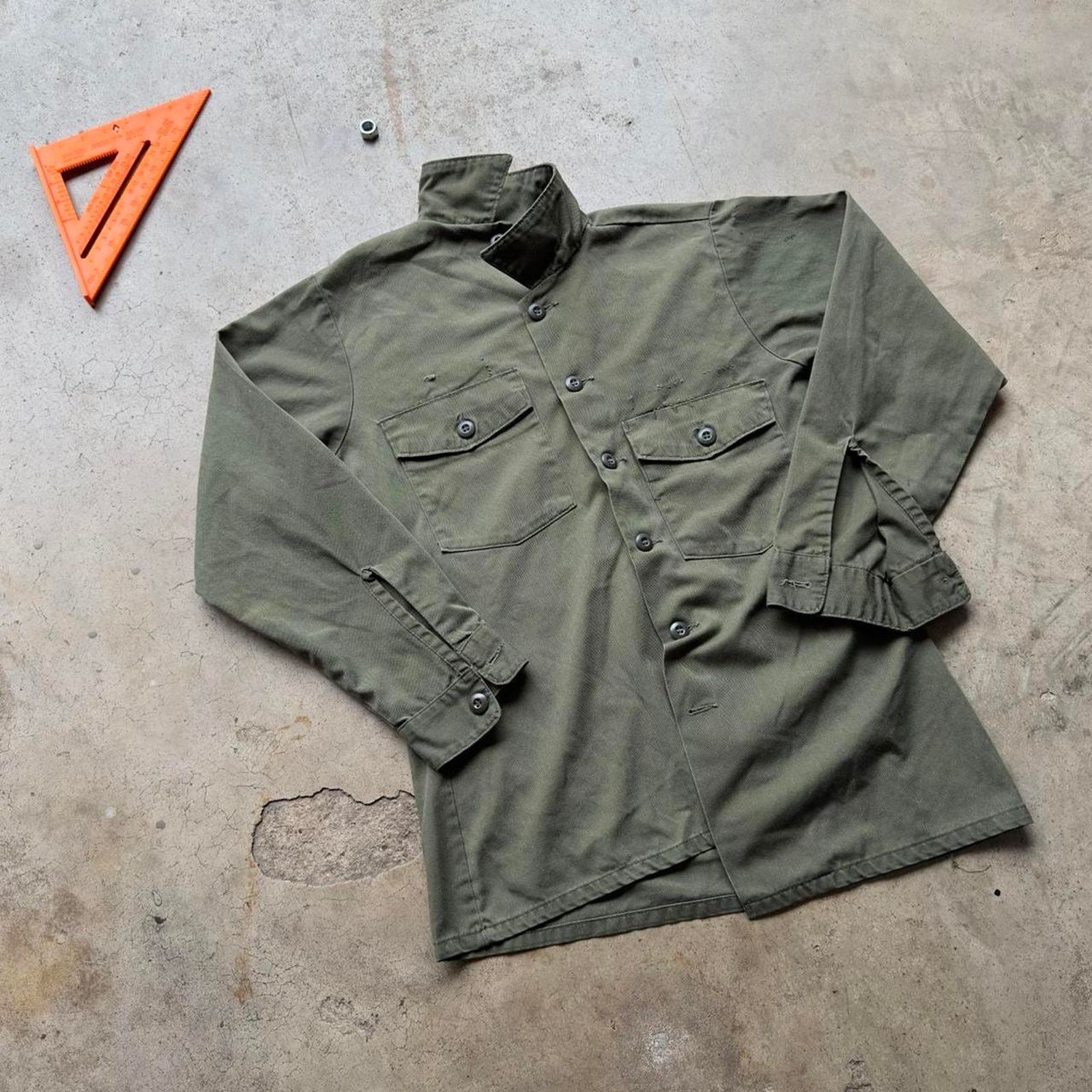 Japanese Brand × Vintage vintage Army 1960s Chemical Collar cotton button down shirt Size US S / EU 44-46 / 1 - 1 Thumbnail