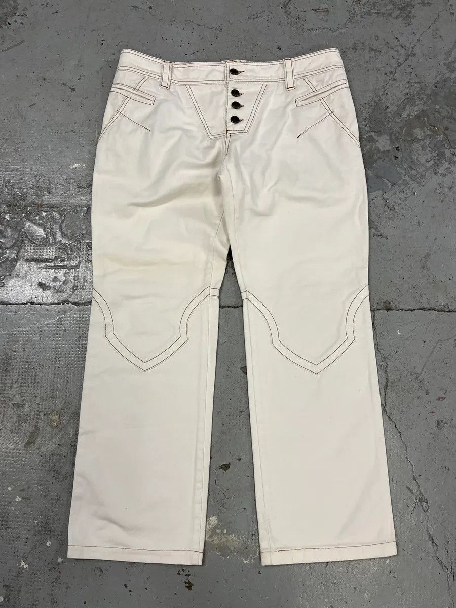 Designer × Roberto Cavalli × Vintage AW2000 Roberto Cavalli White Royal Pants Size US 33 - 2 Thumbnail
