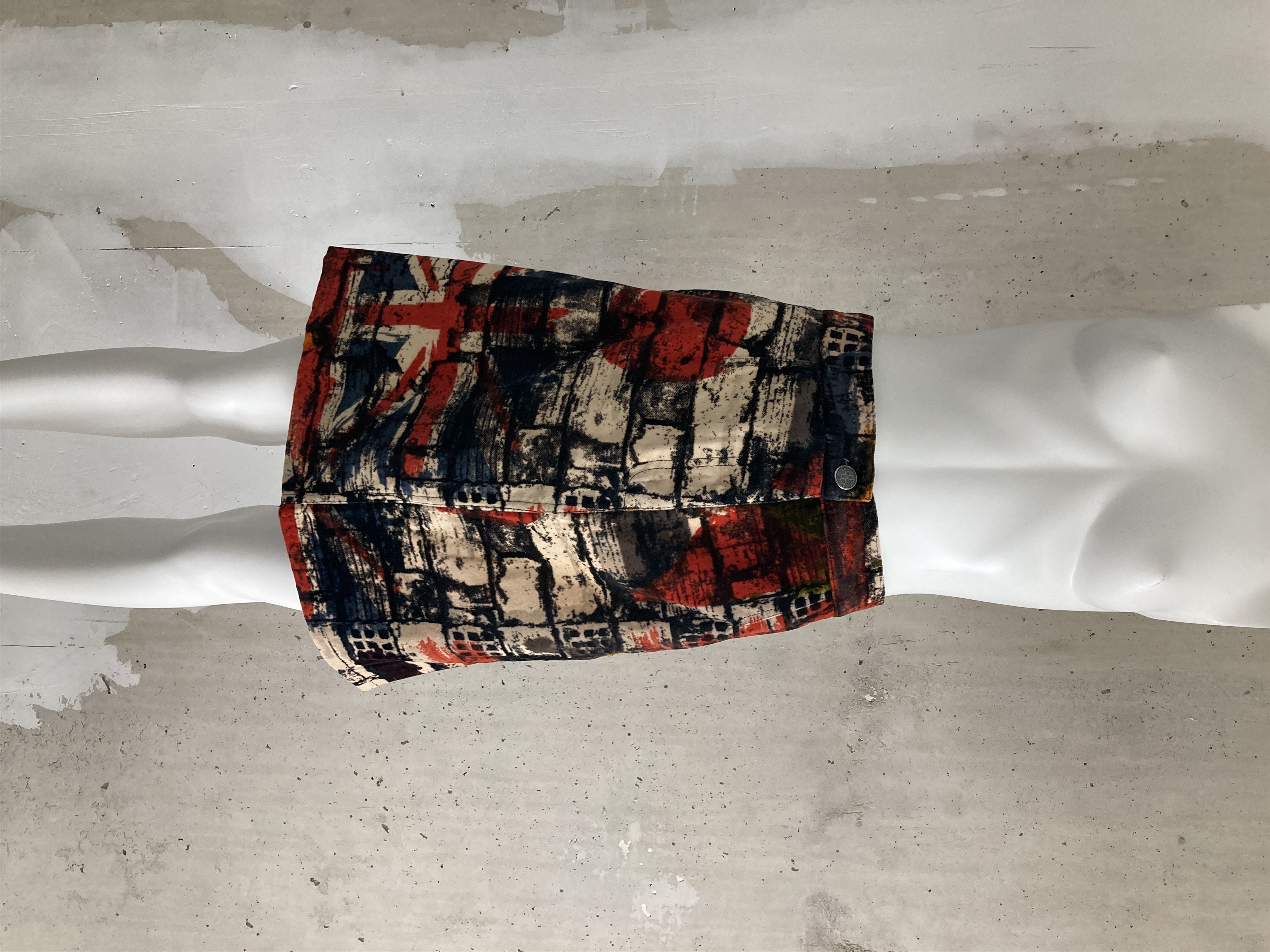 image of Jean Paul Gaultier Fw1997 'fight Racism' Brick Print Skirt, Women's (Size 27)