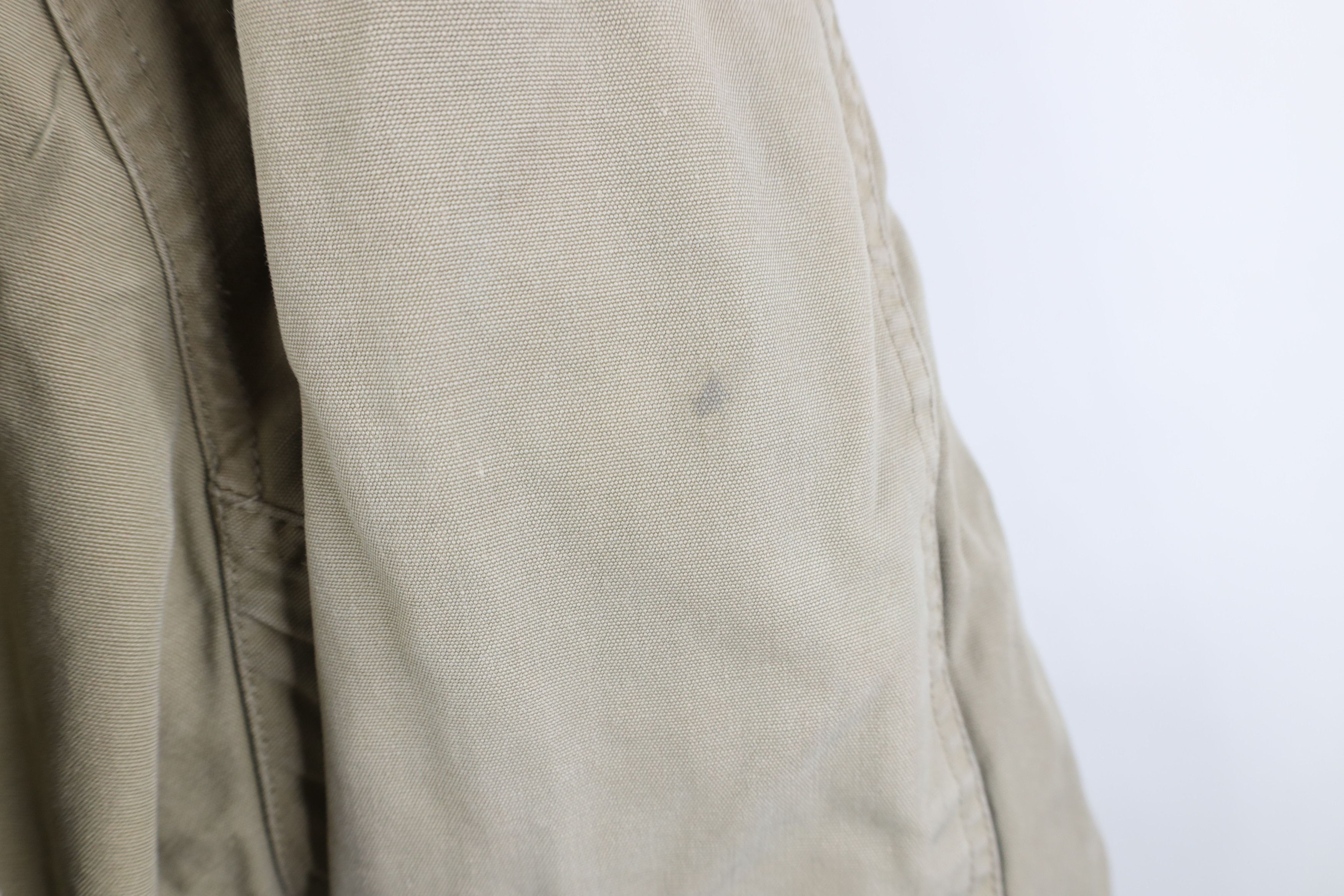 Vintage Vintage 90s Streetwear Heavy Canvas Hooded Jacket Beige Size US L / EU 52-54 / 3 - 4 Thumbnail