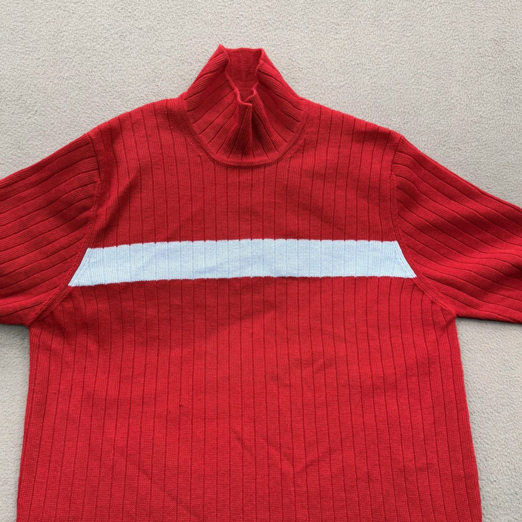 Abercrombie & Fitch VINTAGE Abercrombie & Fitch Sweater Mens XL Red Mock Neck Ribbed Stripe Long Sleeve Y2K Size US XL / EU 56 / 4 - 8 Thumbnail