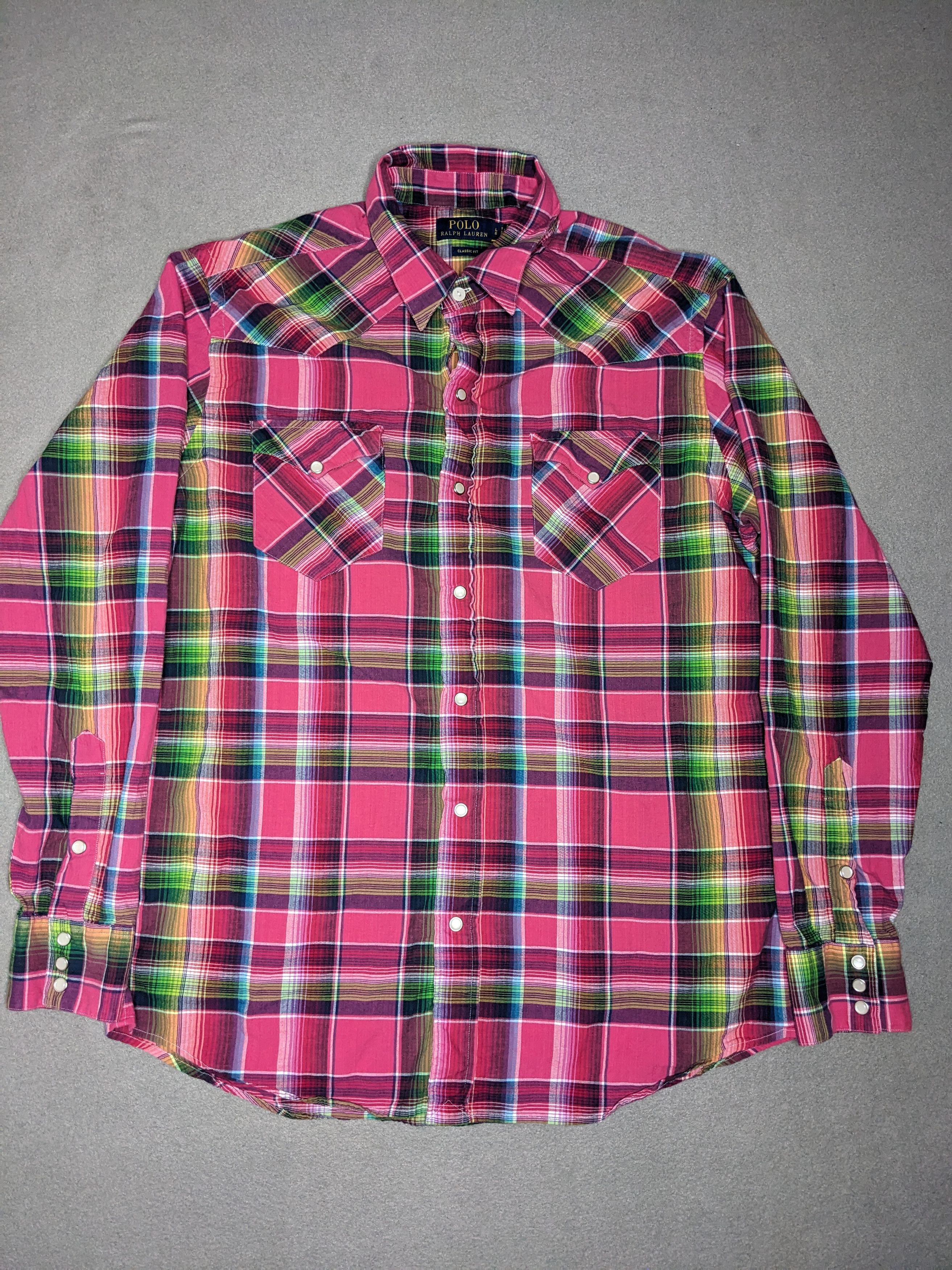 Polo Ralph Lauren Polo Ralph Lauren Western Shirt Pearl Snap Large Plaid Size US L / EU 52-54 / 3 - 1 Thumbnail