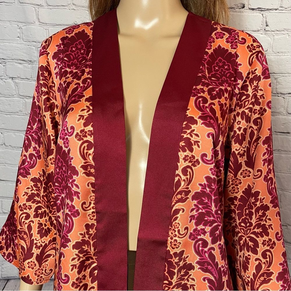 Other New Susan Graver Red Printed Woven Open-Front Cardigan Size Size S / US 4 / IT 40 - 5 Thumbnail